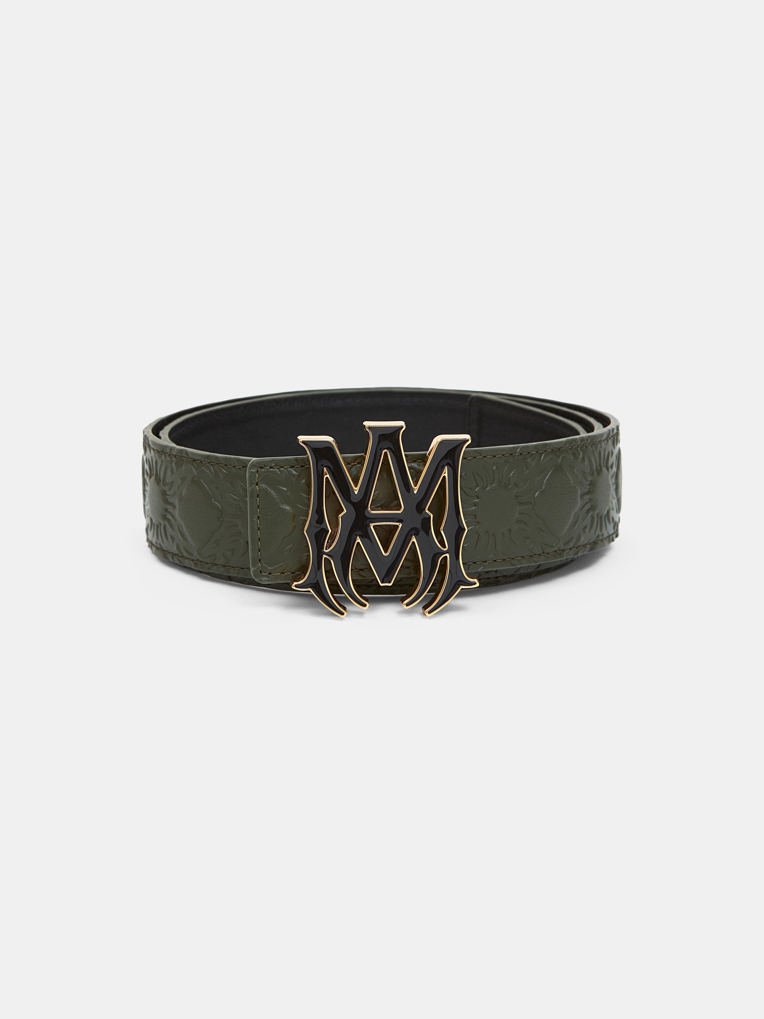 MA QUAD LEATHER 4CM BELT - Dark Sage