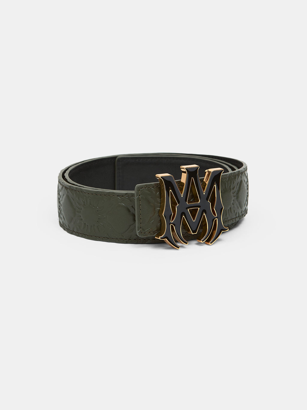 MA QUAD LEATHER 4CM BELT - Dark Sage