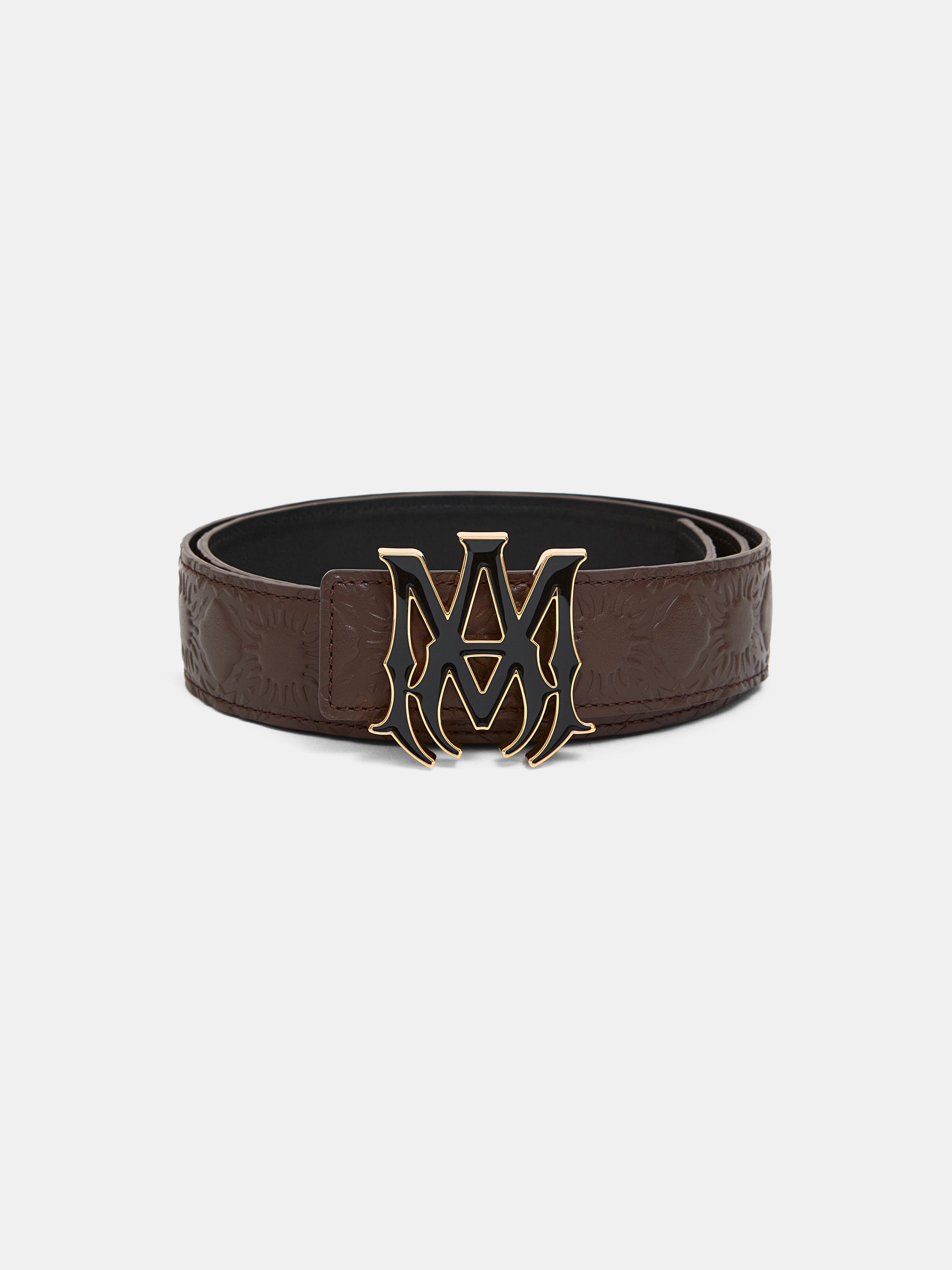MA QUAD LEATHER 4CM BELT - Dark Brown