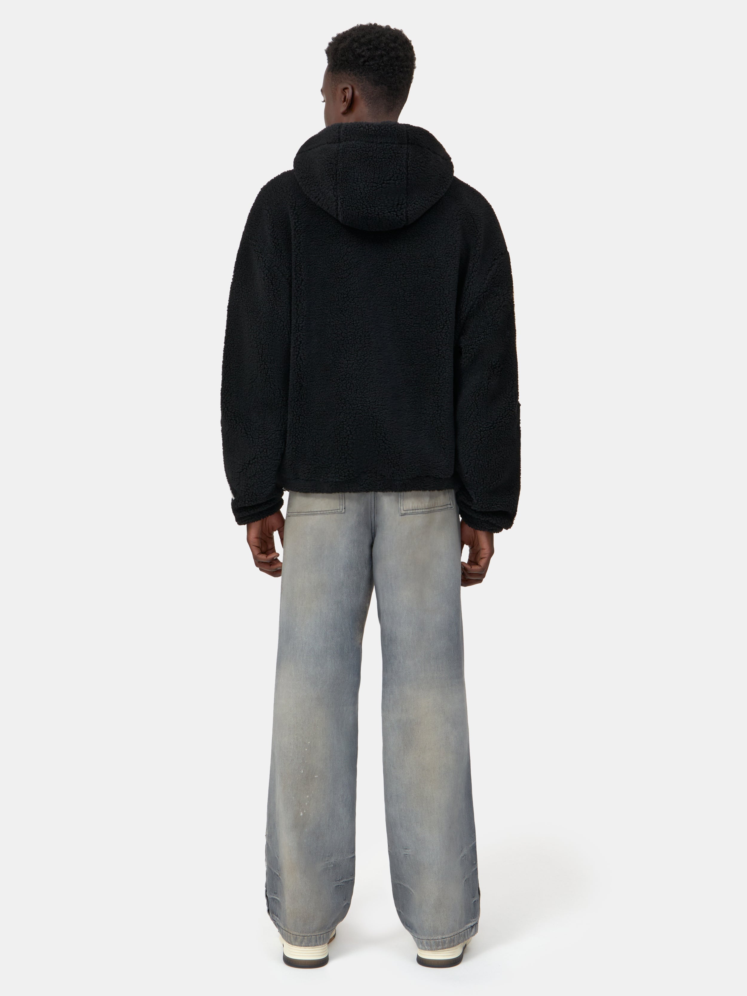 BONES FLEECE ZIP HOODIE - Black