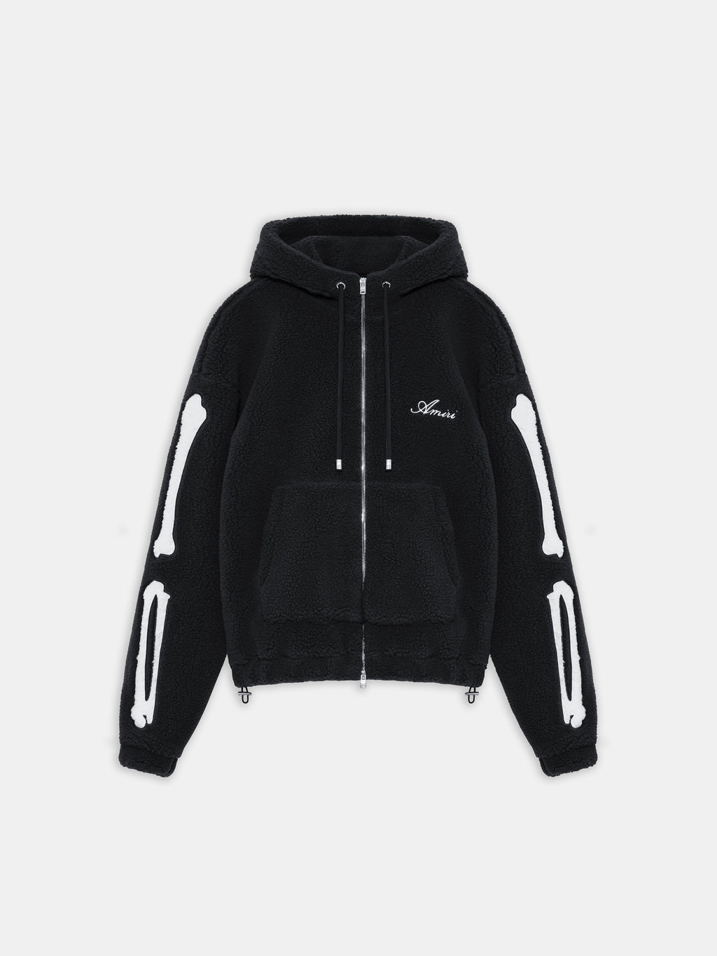 BONES FLEECE ZIP HOODIE - Black