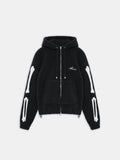 BONES FLEECE ZIP HOODIE - Black
