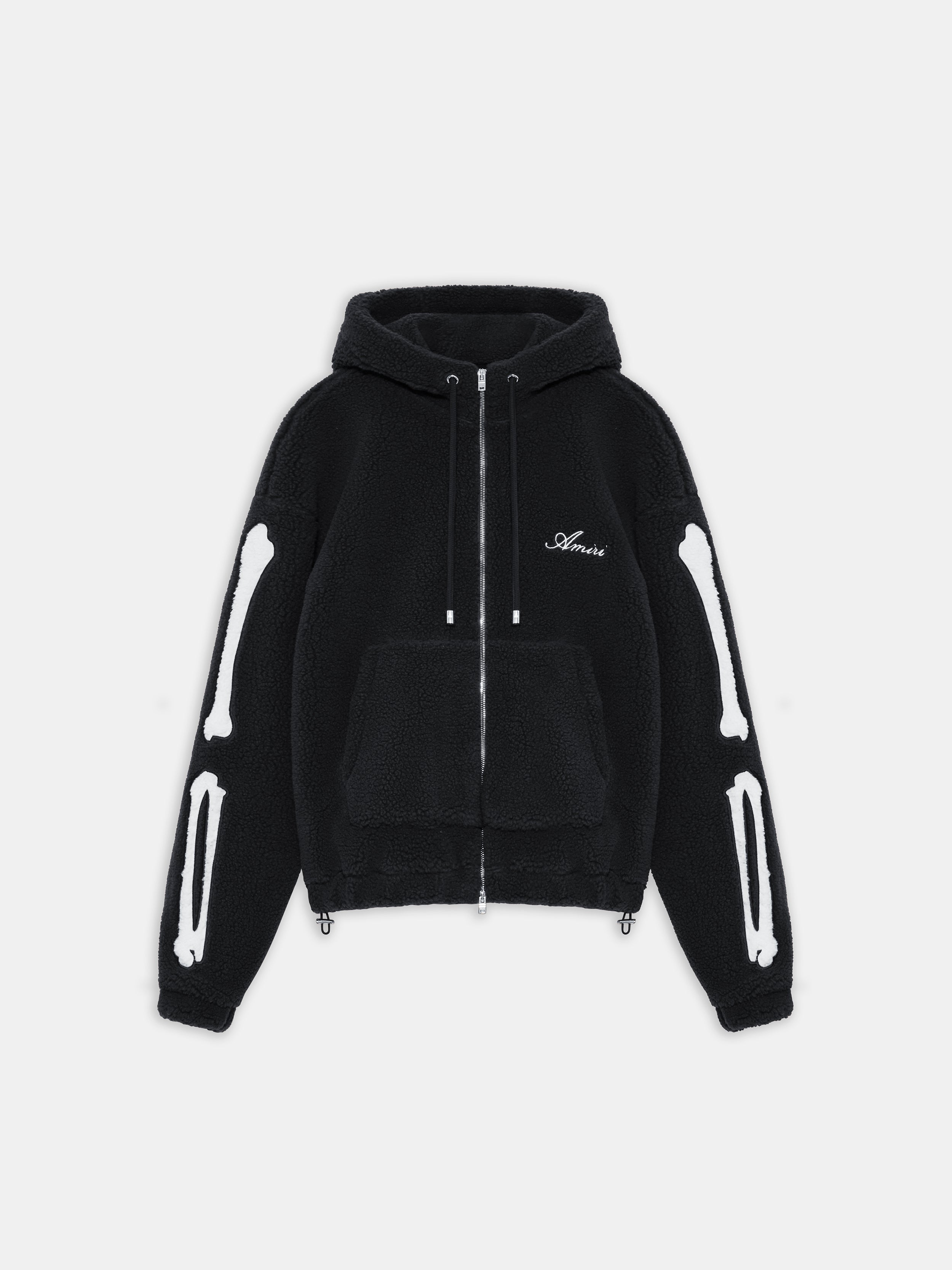 BONES FLEECE ZIP HOODIE - Black