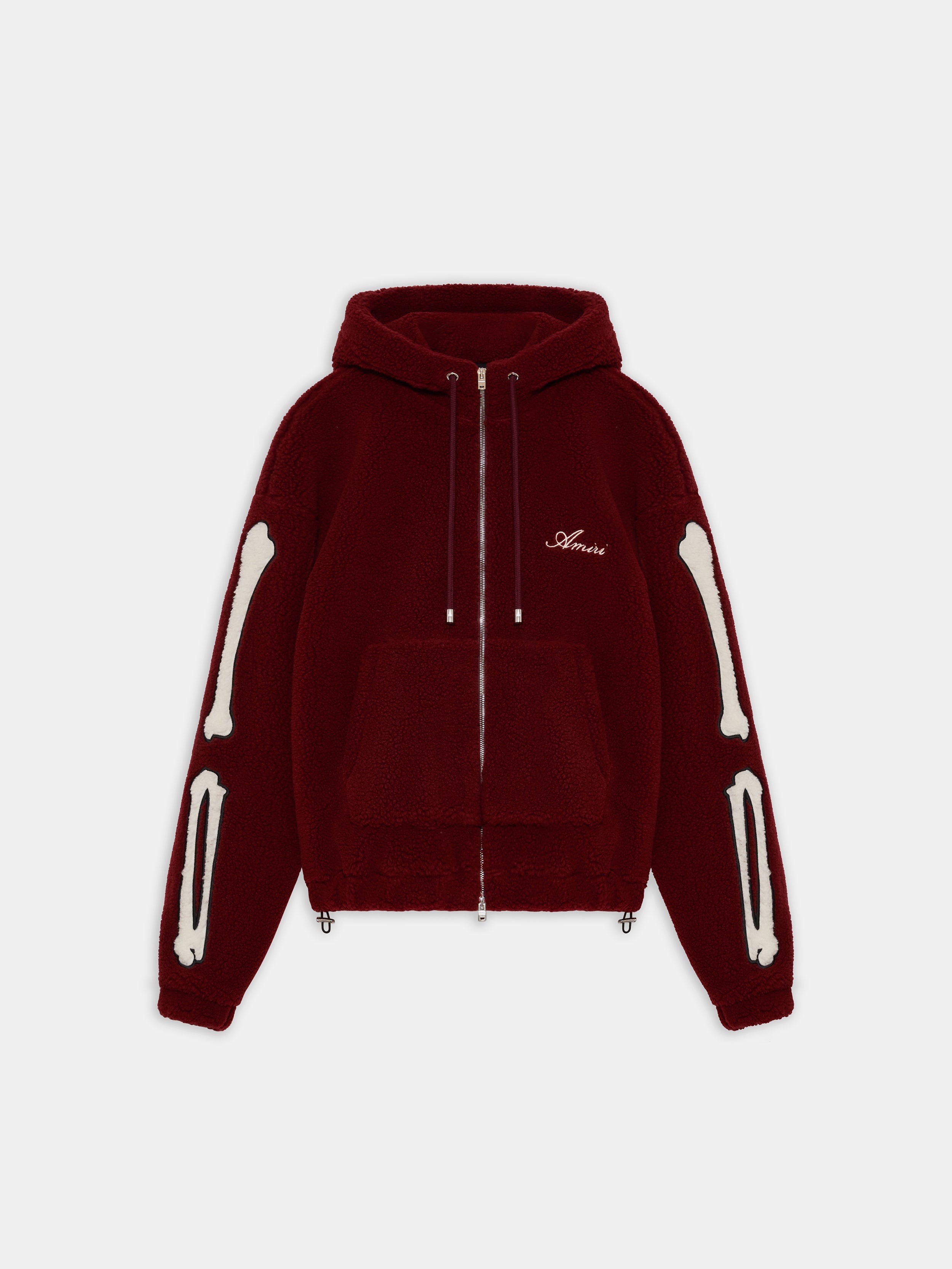 BONES FLEECE ZIP HOODIE - Aged Port