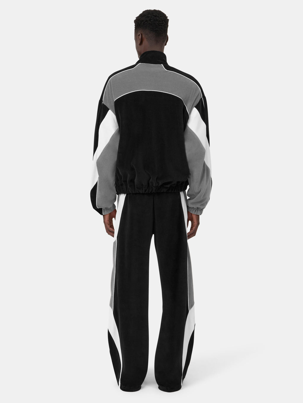 OVERSIZED PANEL TRACK JACKET - Black