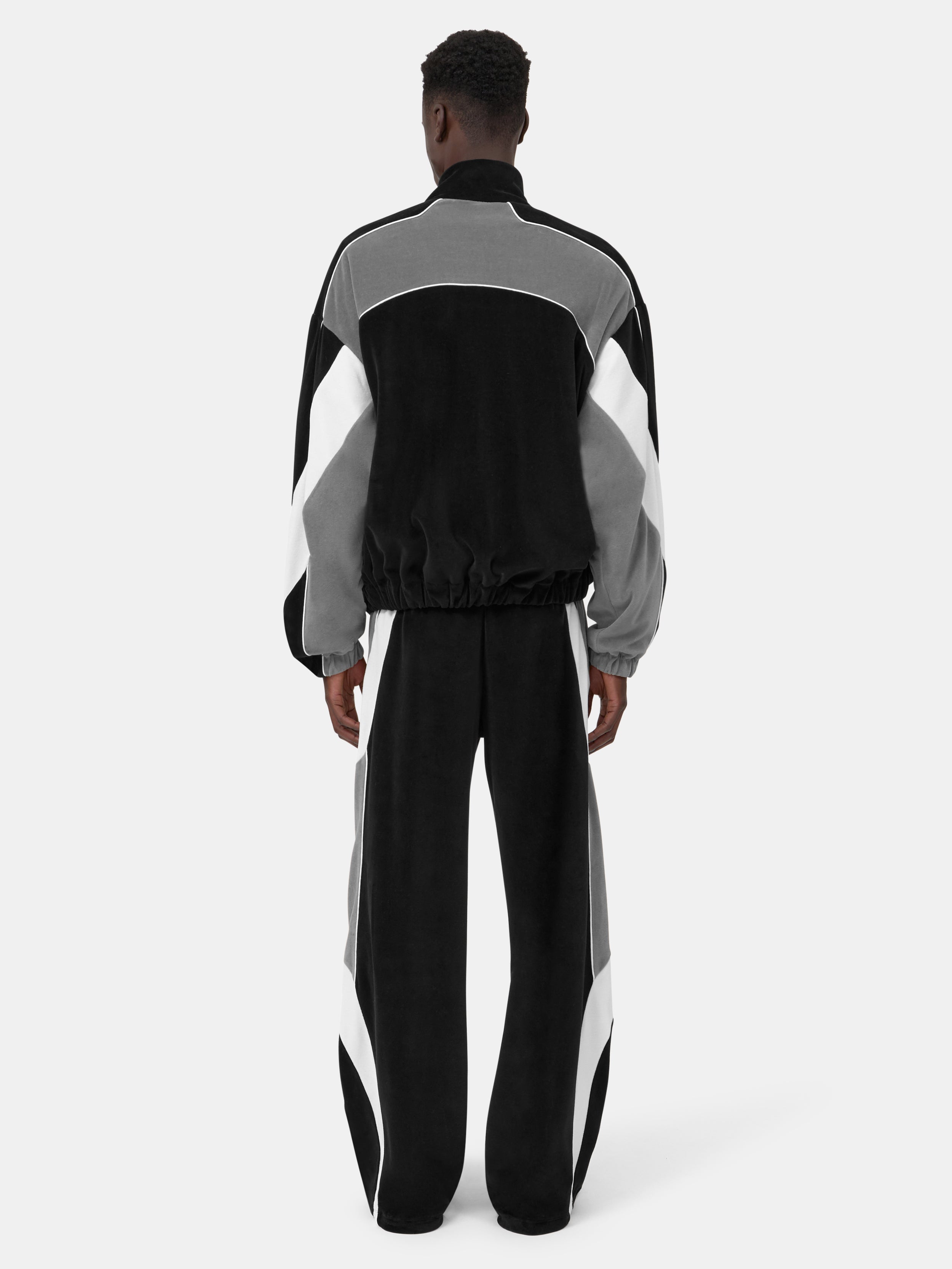OVERSIZED PANEL TRACK JACKET - Black