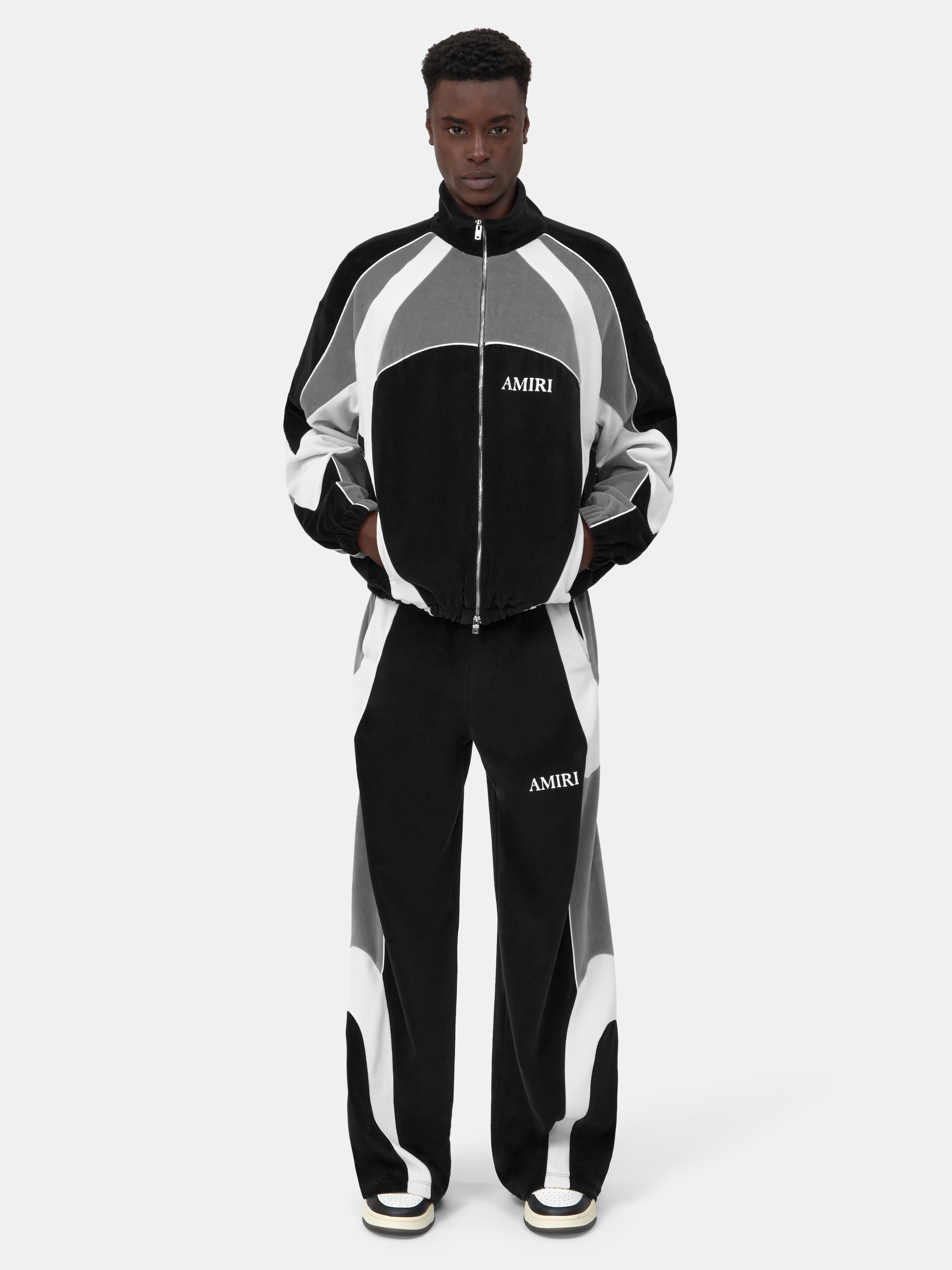 OVERSIZED PANEL TRACK JACKET - Black