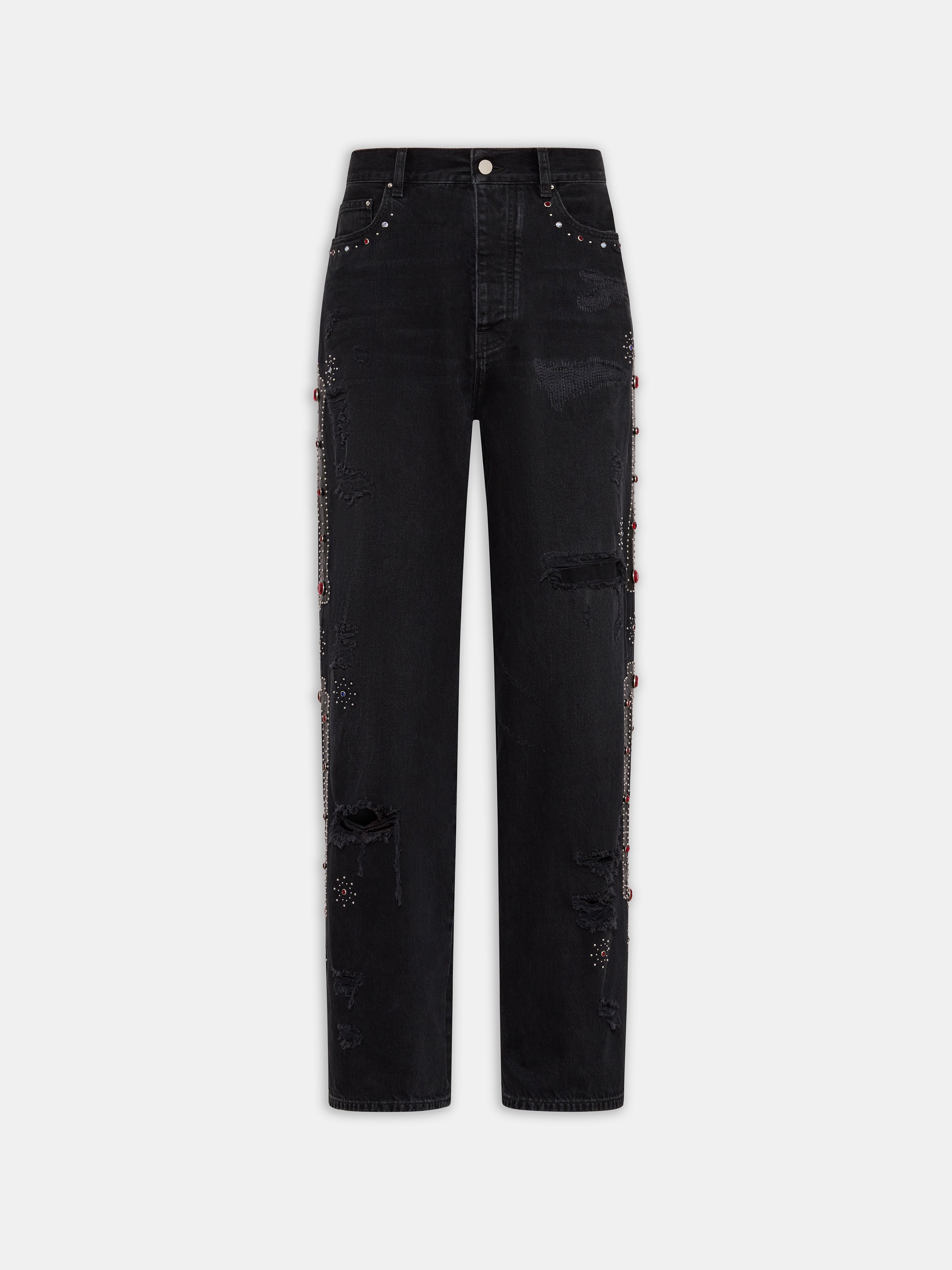 BONES STUDDED BAGGY JEAN - Vintage Black