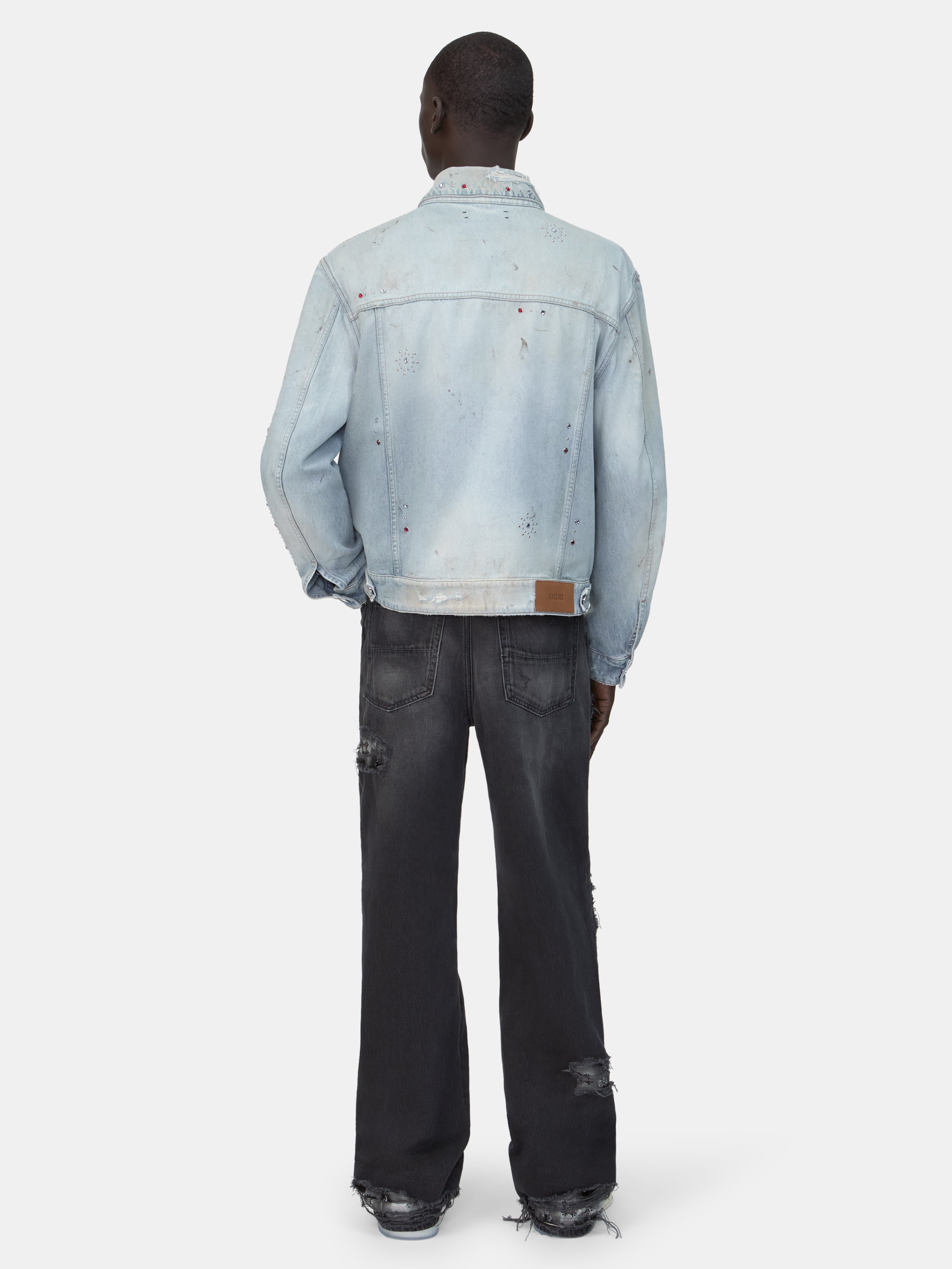 BONES STUDDED TRUCKER JACKET - Perfect Antique Indigo