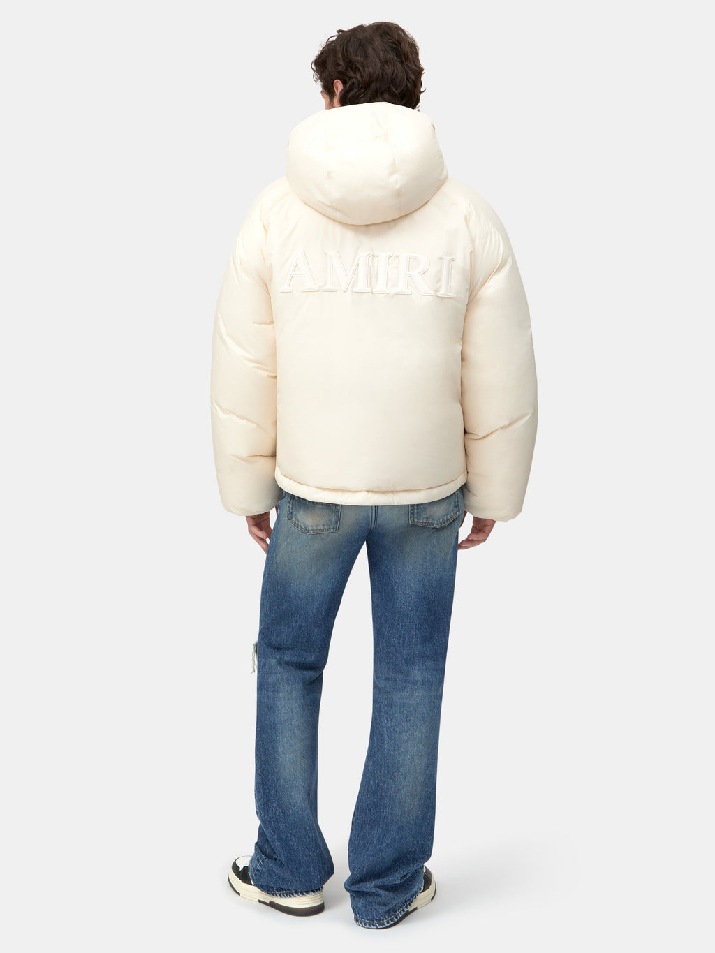 AMIRI HOODED DOWN JACKET - Alabaster