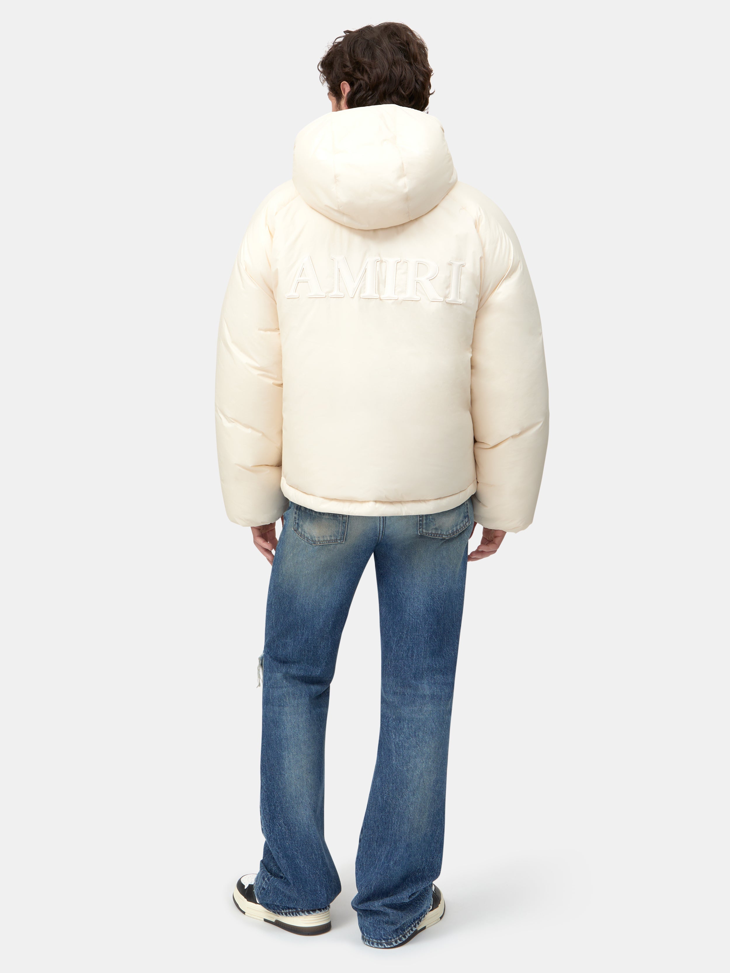 AMIRI HOODED DOWN JACKET - Alabaster