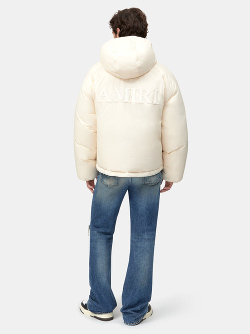 AMIRI HOODED DOWN JACKET - Alabaster