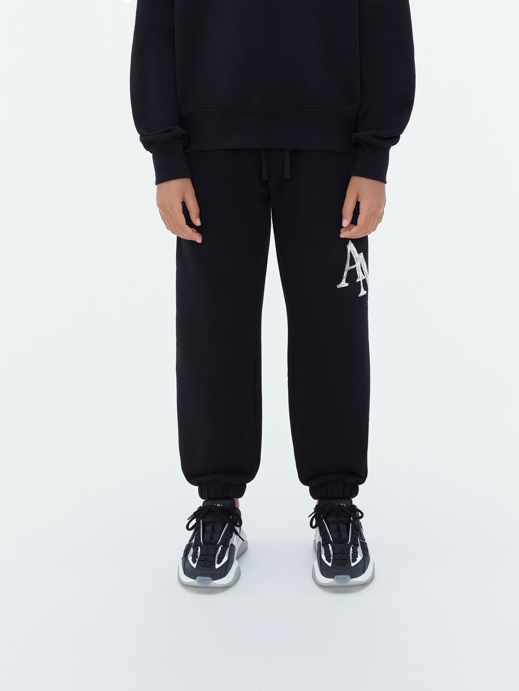 KIDS - AMIRI STAGGERED SCRIBBLE SWEATPANT - Black