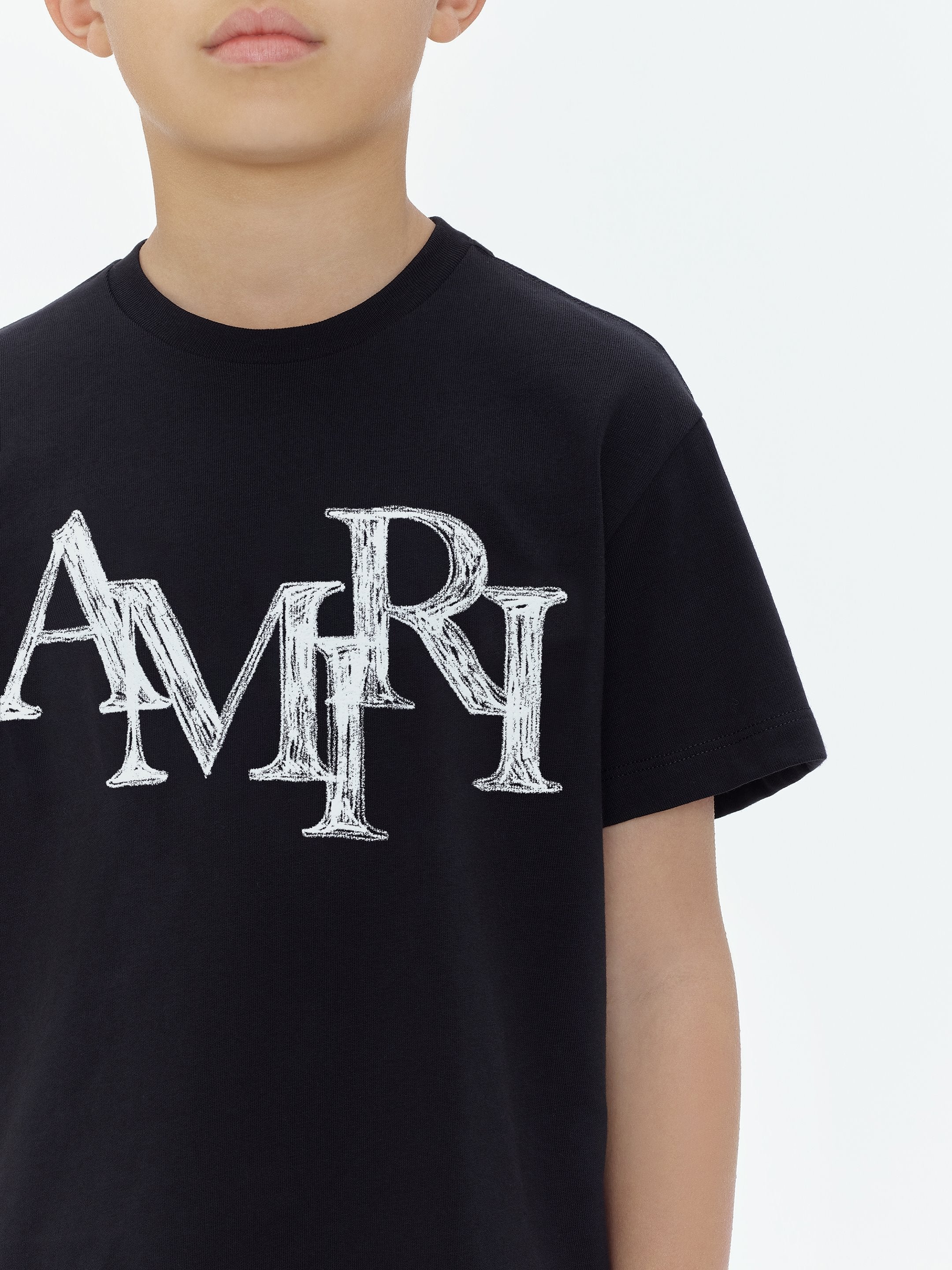 KIDS - AMIRI STAGGERED SCRIBBLE TEE - Black