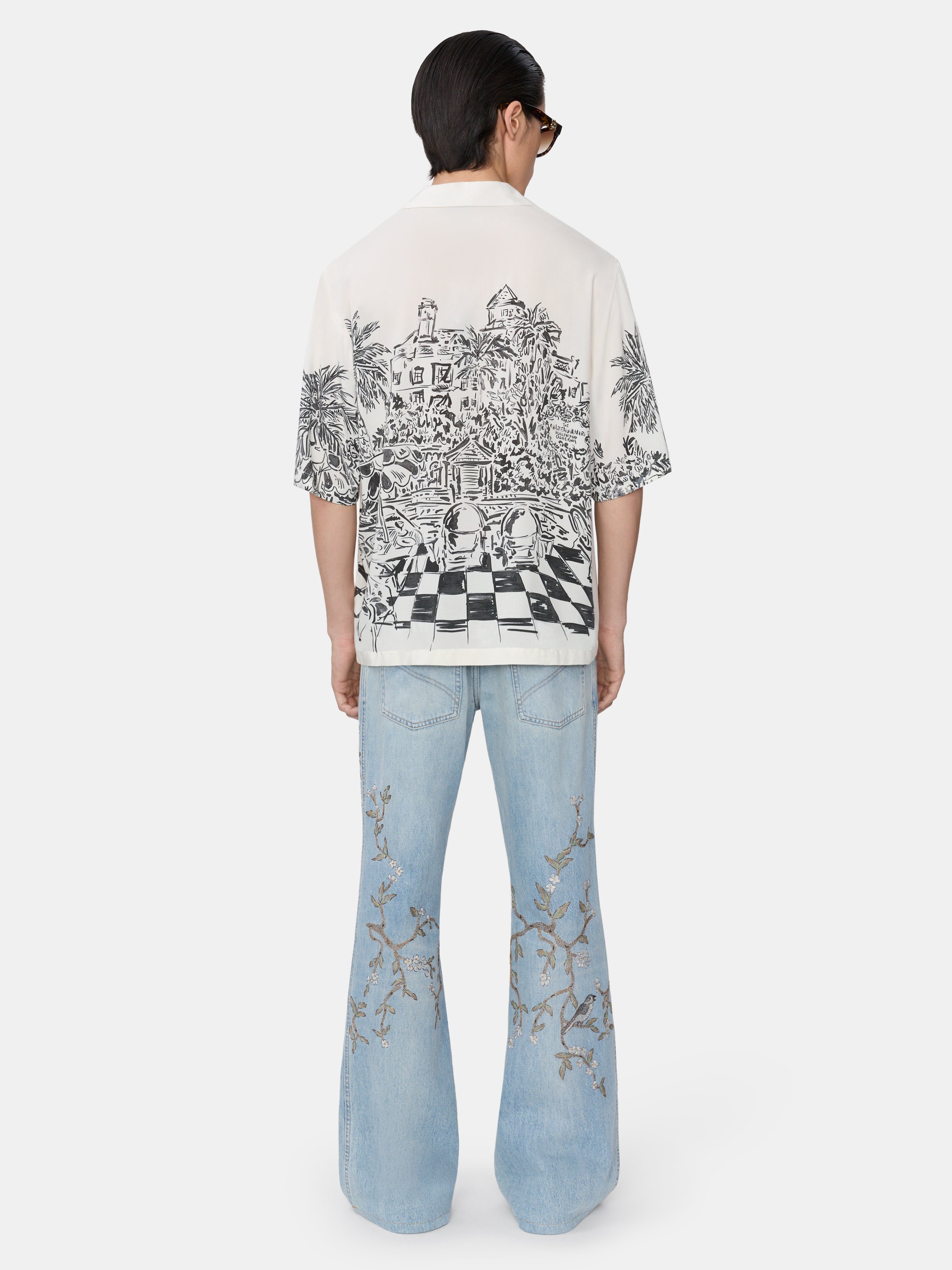 FLORAL EMBELLISHED JEAN - Sunset Blue