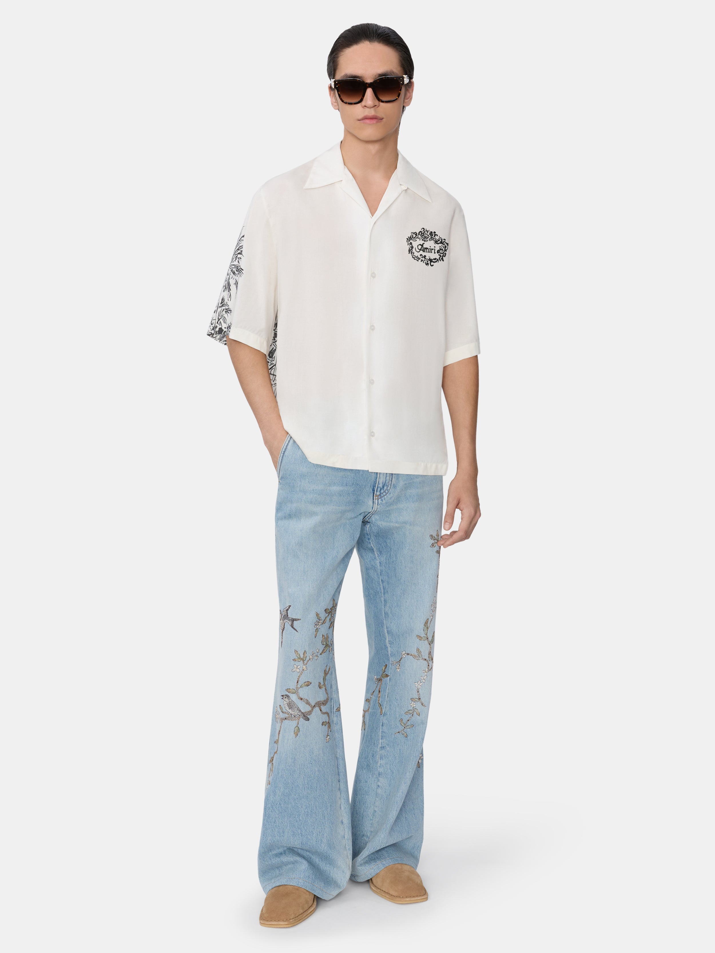FLORAL EMBELLISHED JEAN - Sunset Blue