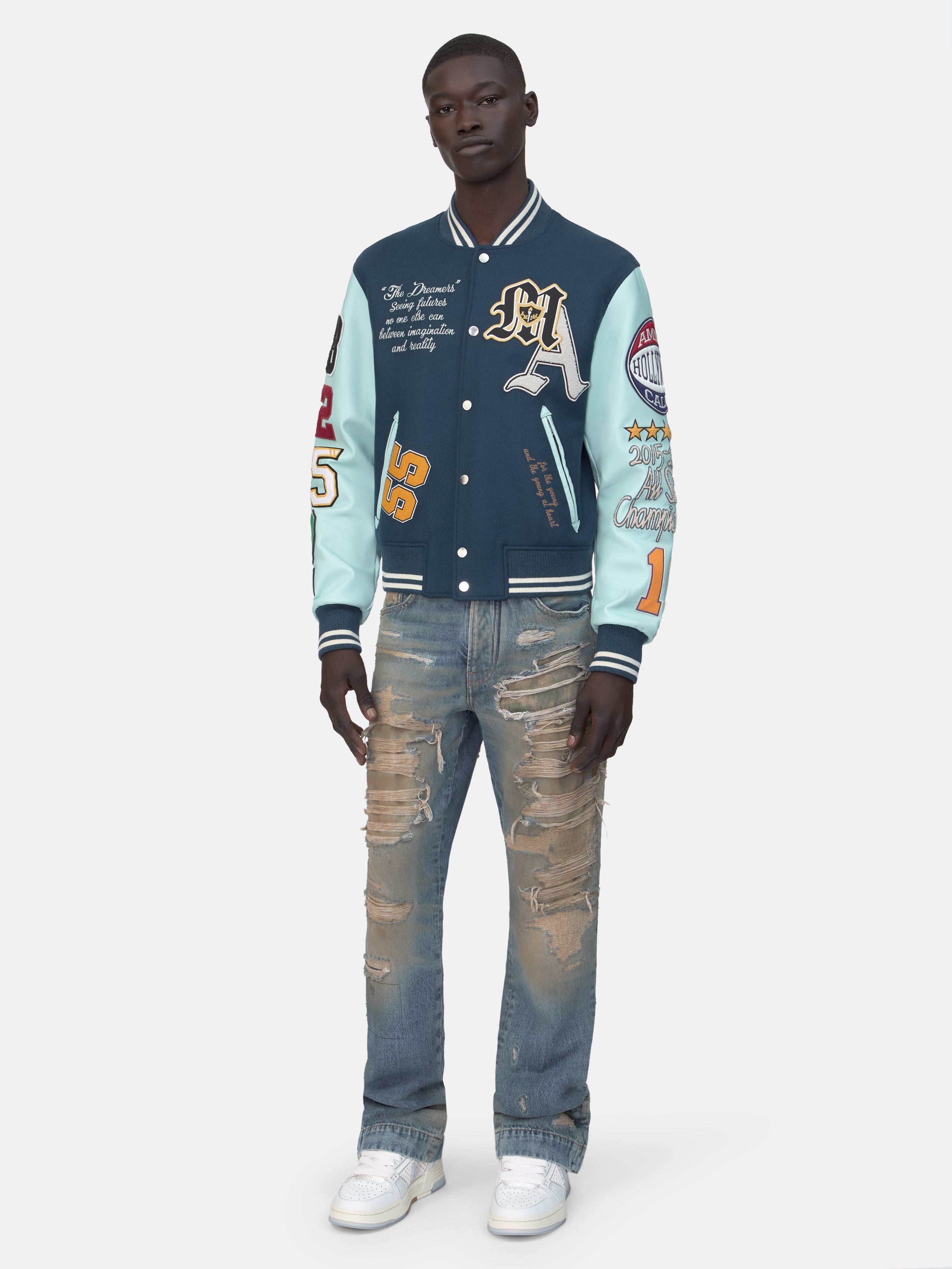 VARSITY PATCH JACKET - Blue