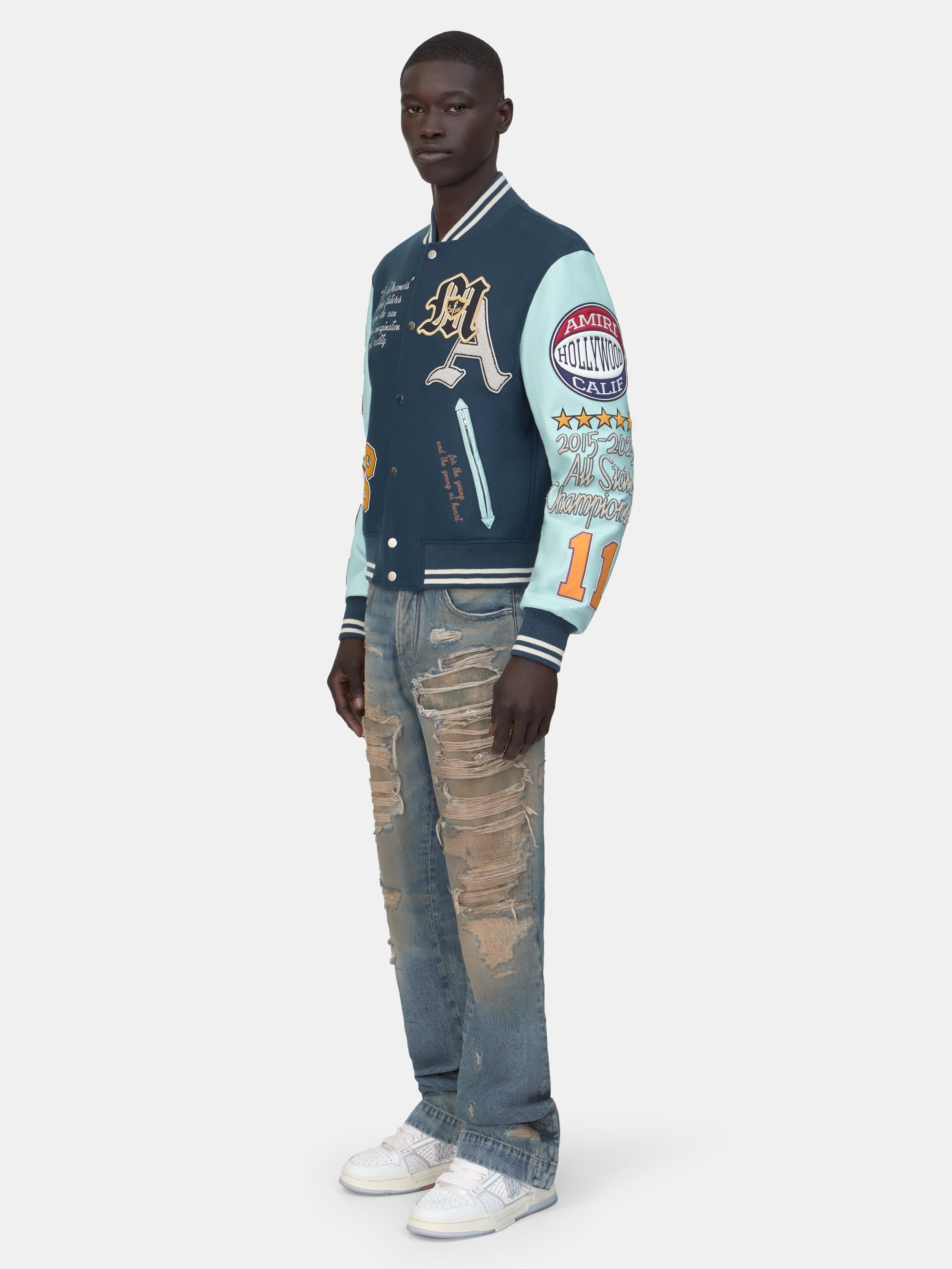 VARSITY PATCH JACKET - Blue