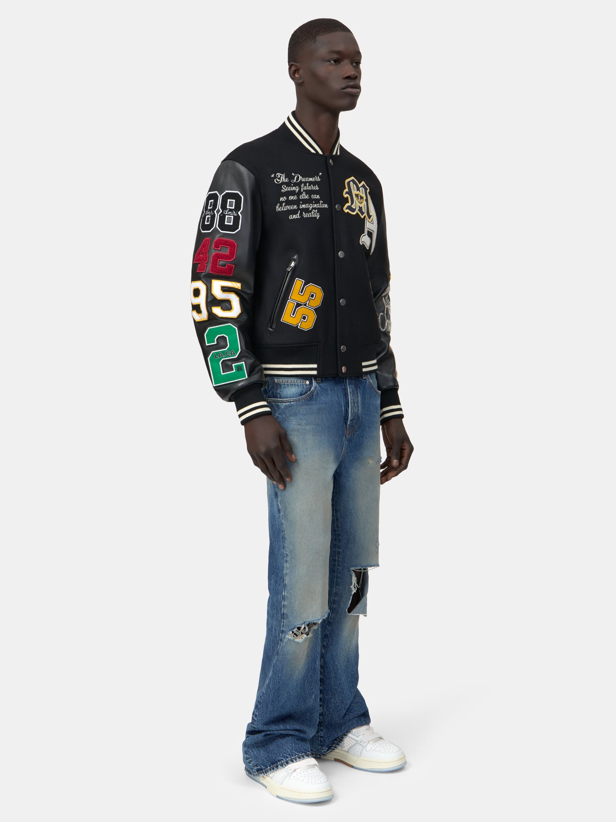 VARSITY PATCH JACKET - Black