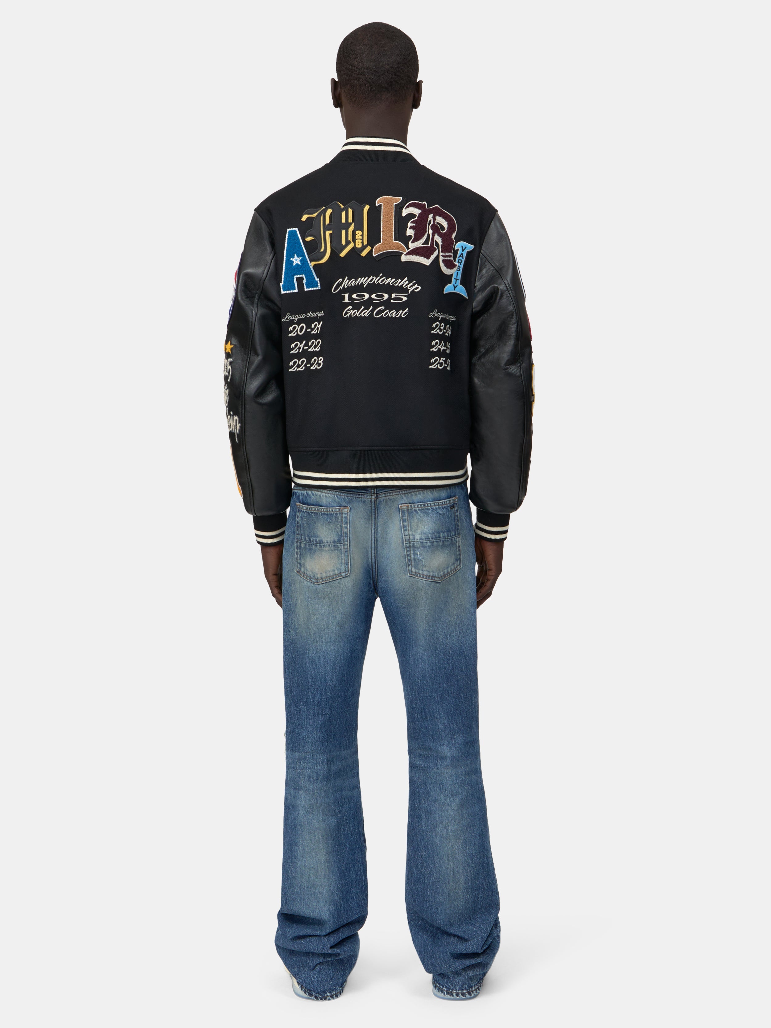VARSITY PATCH JACKET - Black