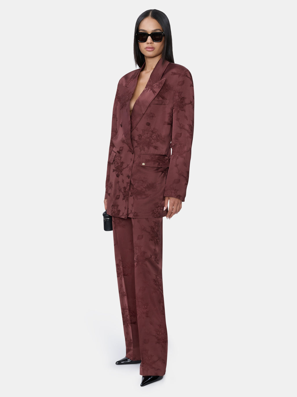 WOMEN - WOMEN'S FLORAL DOUBLE PLEATED PANT - Tobacco