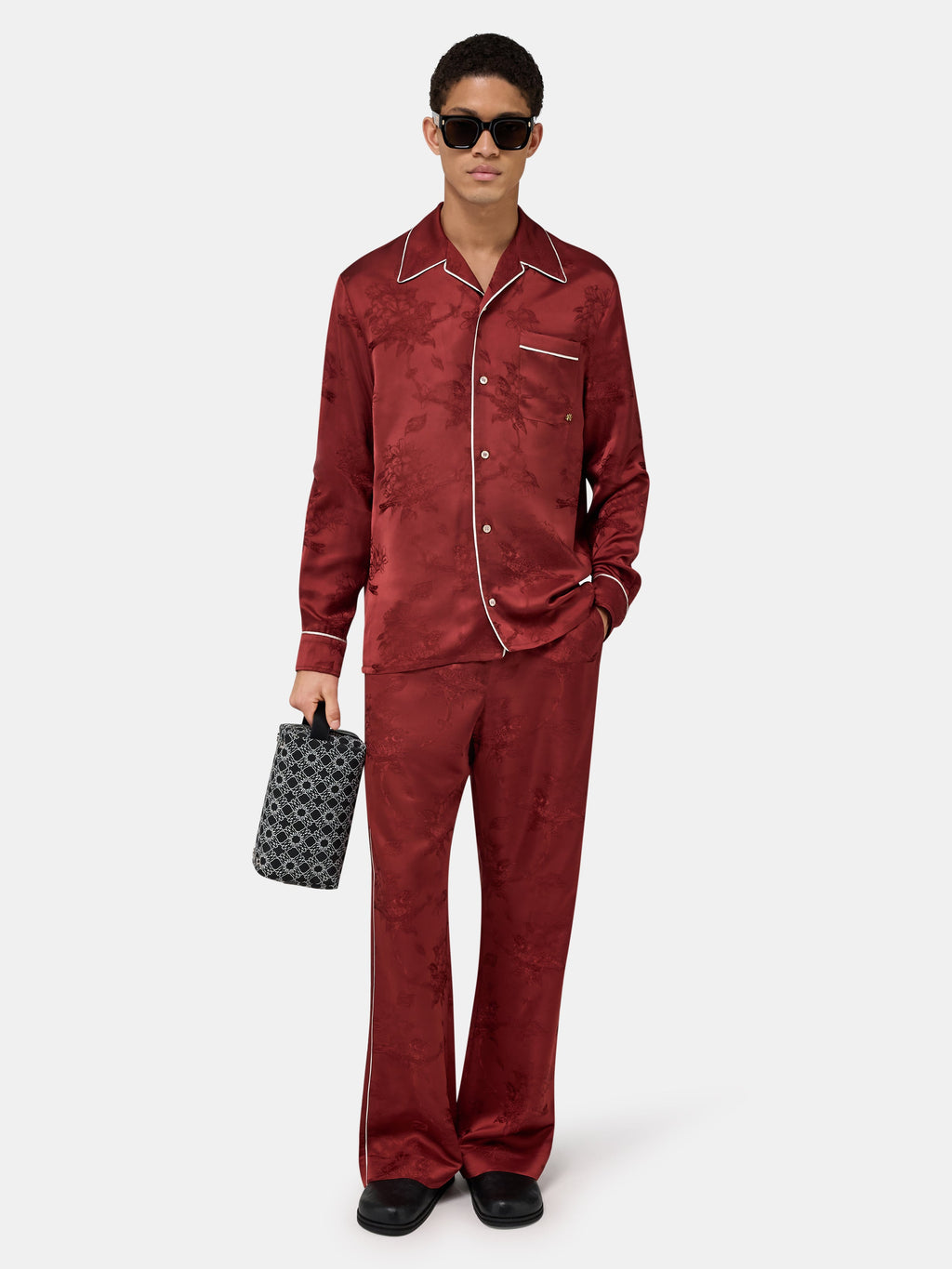 FLORAL JACQUARD PULL ON PANT - Terracotta