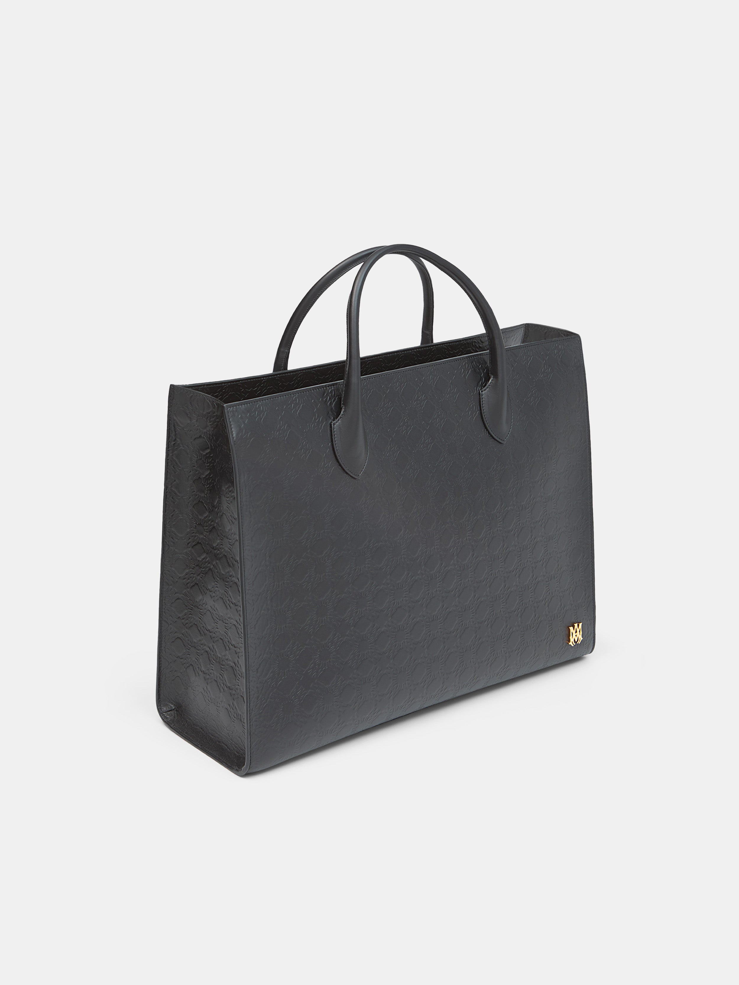 MA QUAD LEATHER SMALL TOTE - Black