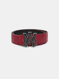 MA QUAD LEATHER 4CM BELT - Red Rose