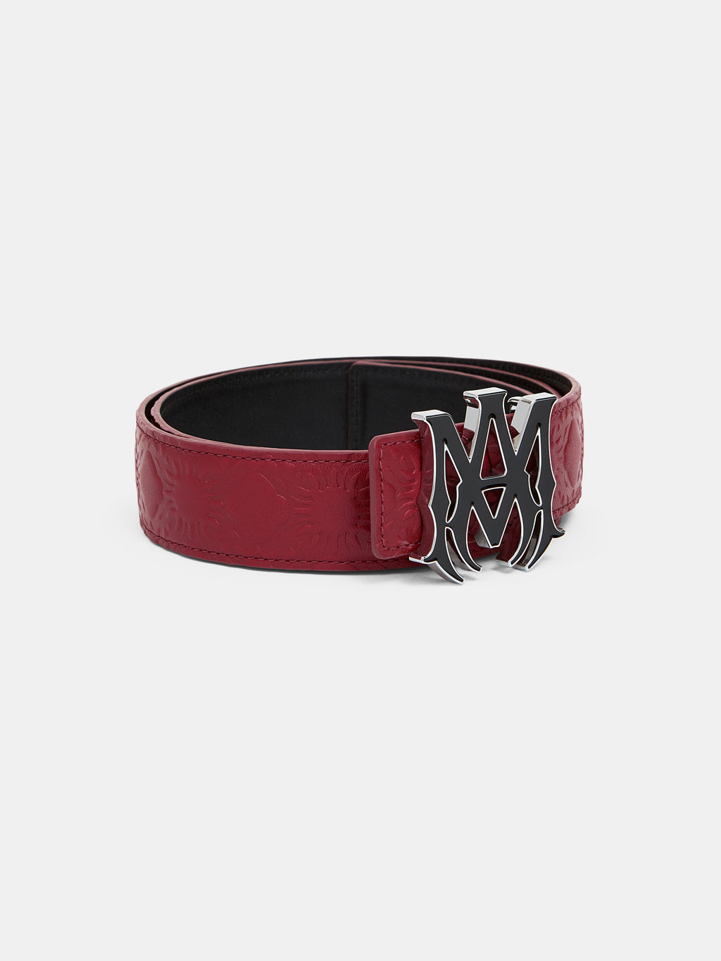MA QUAD LEATHER 4CM BELT - Red Rose
