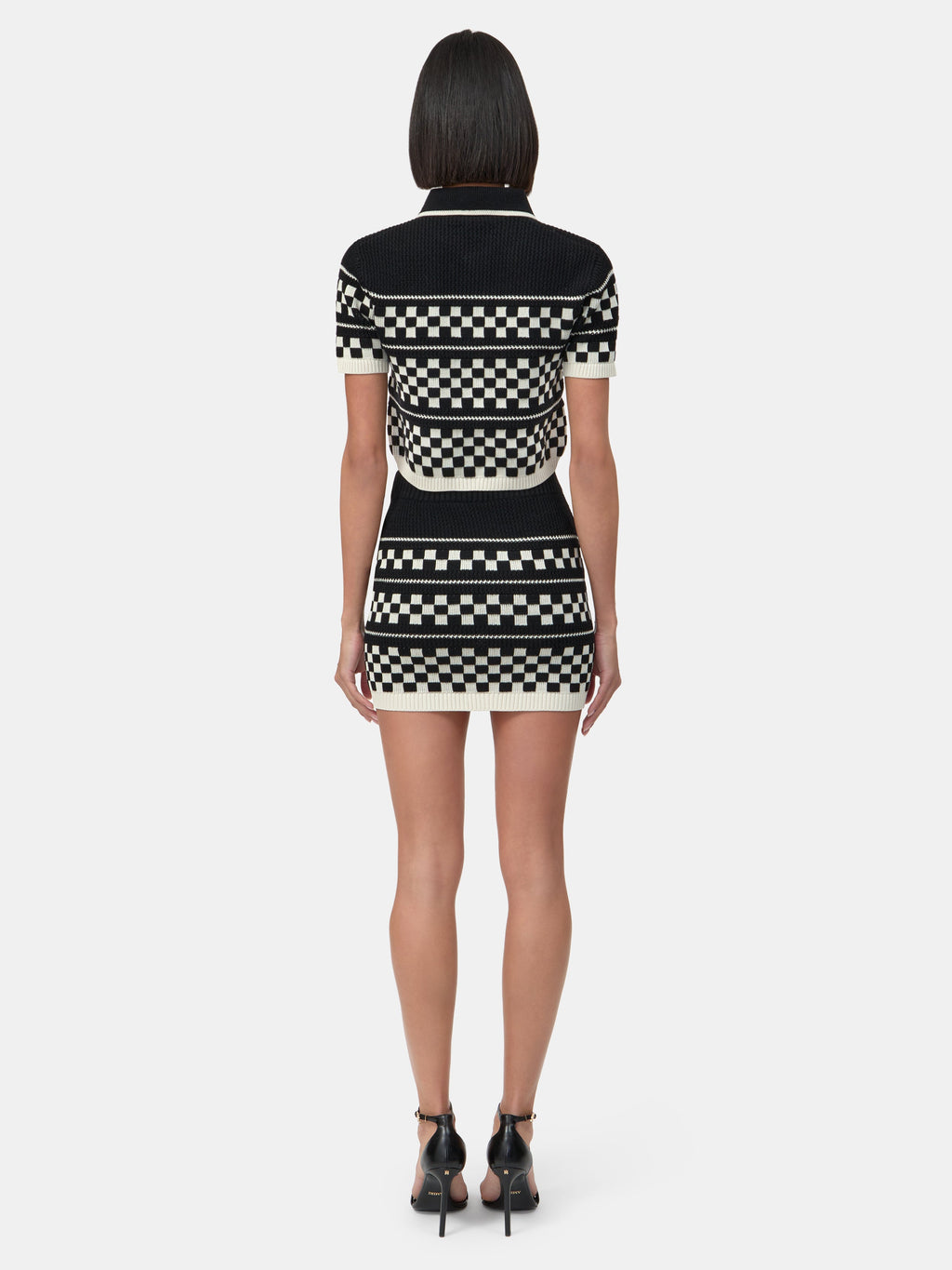 WOMEN - WOMEN'S CHECKERED MESH SKIRT - Black
