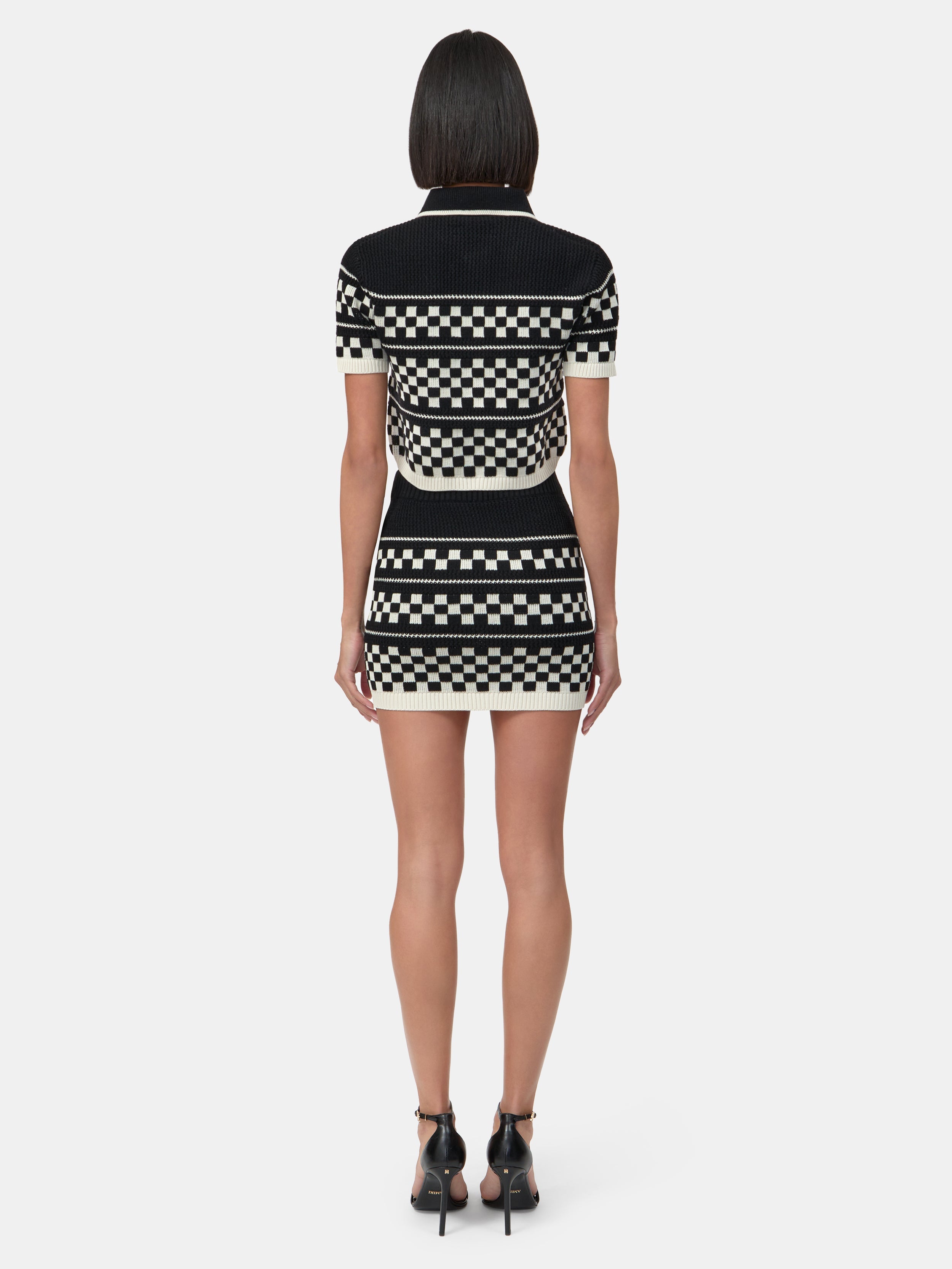WOMEN - WOMEN'S CHECKERED MESH SKIRT - Black