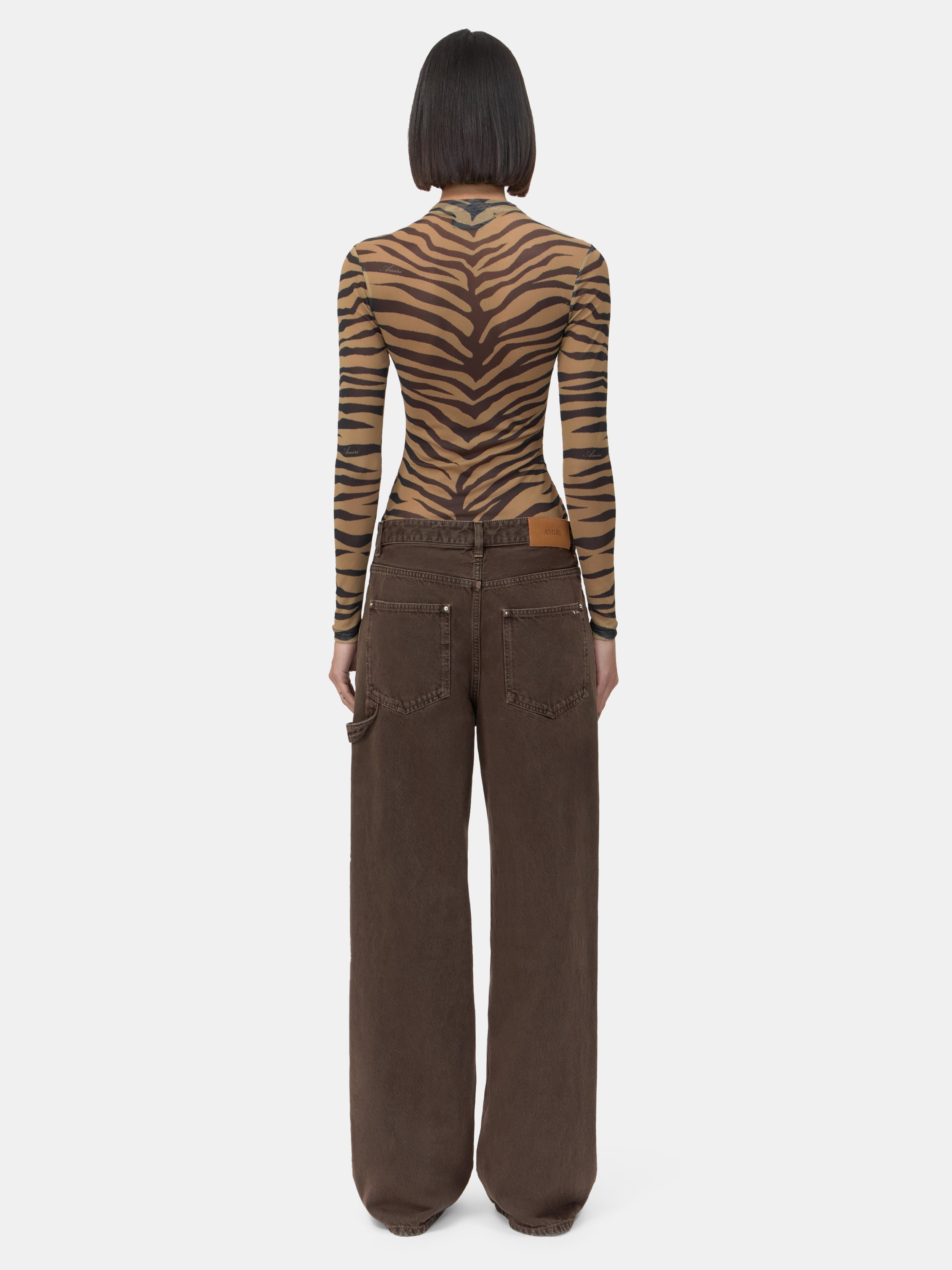 WOMEN - WOMEN'S ZEBRA LONG SLEEVE TOP - Dark Brown