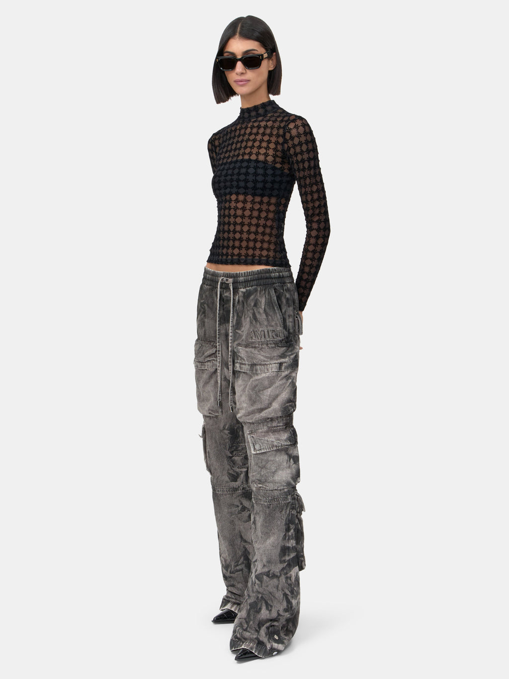 WOMEN - WOMEN'S MA QUAD FLOCKED TOP - Black