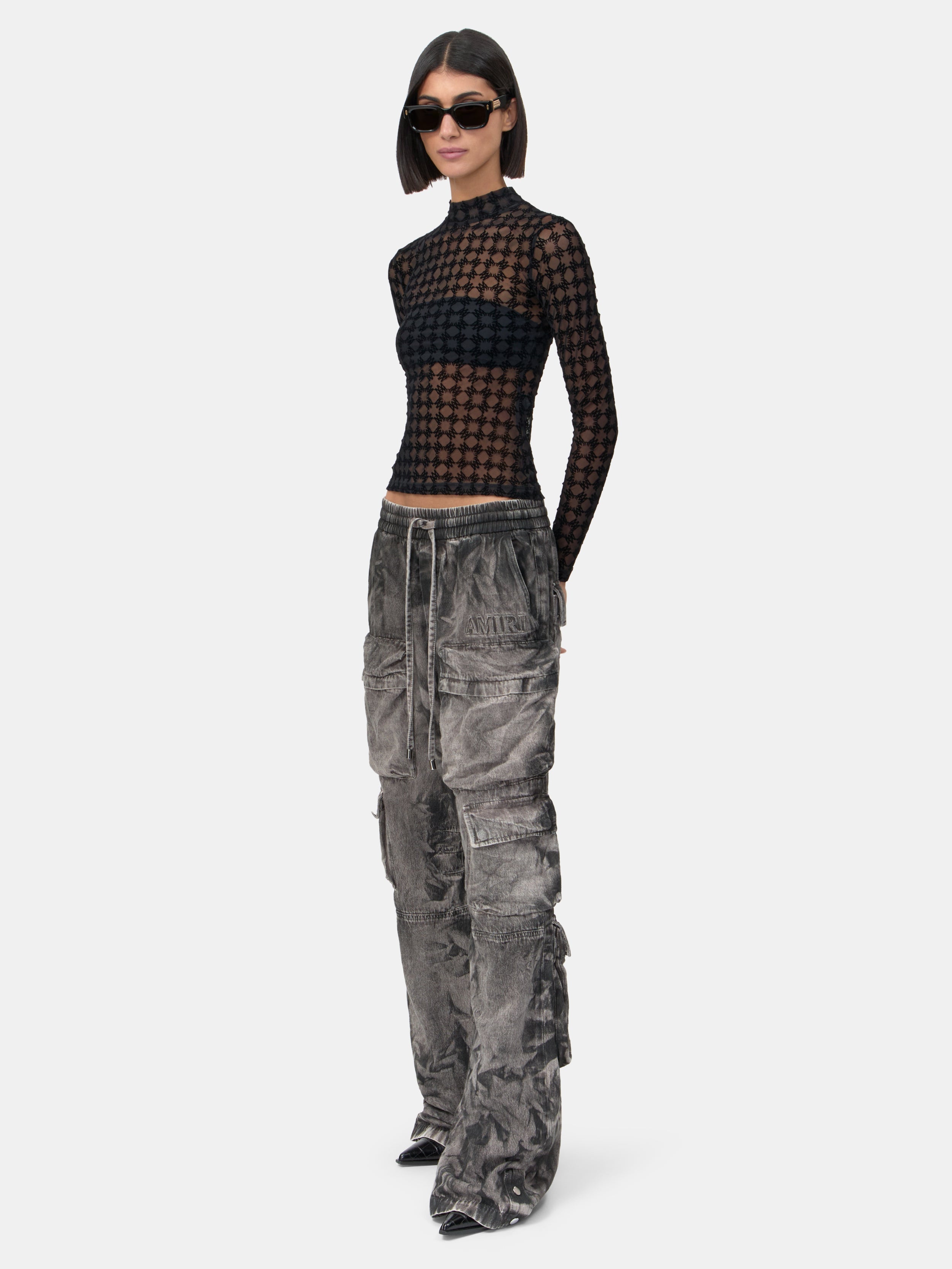 WOMEN - WOMEN'S MA QUAD FLOCKED TOP - Black