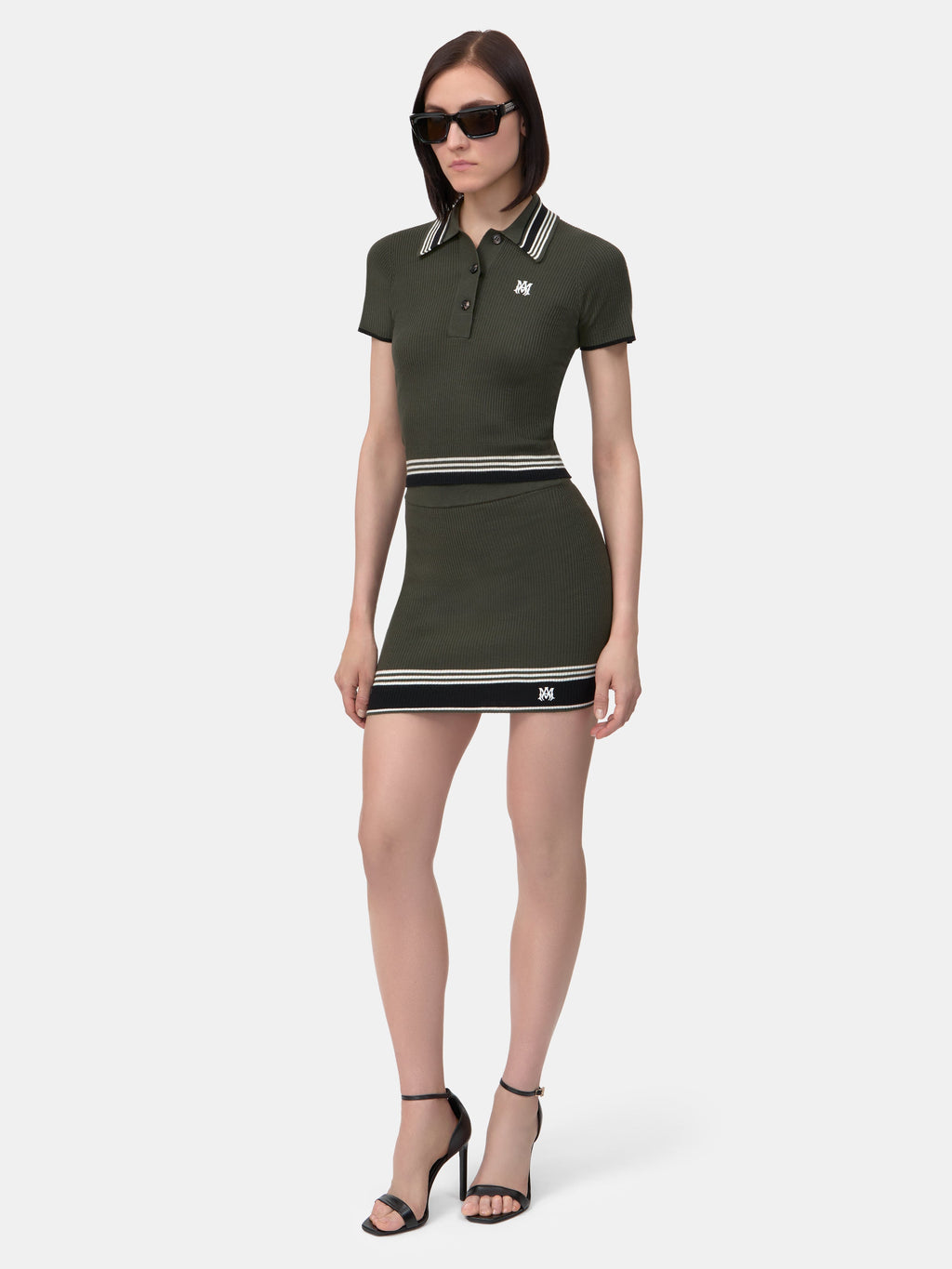WOMEN - WOMEN'S MA STRIPE MINI SKIRT - Dark Sage