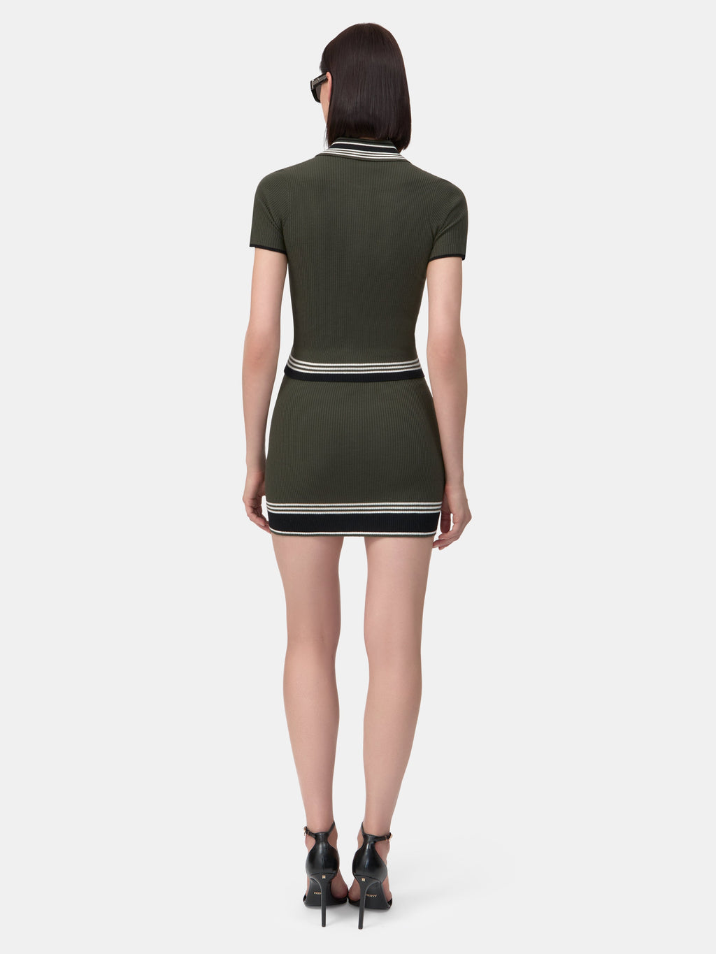 WOMEN - WOMEN'S MA STRIPE MINI SKIRT - Dark Sage