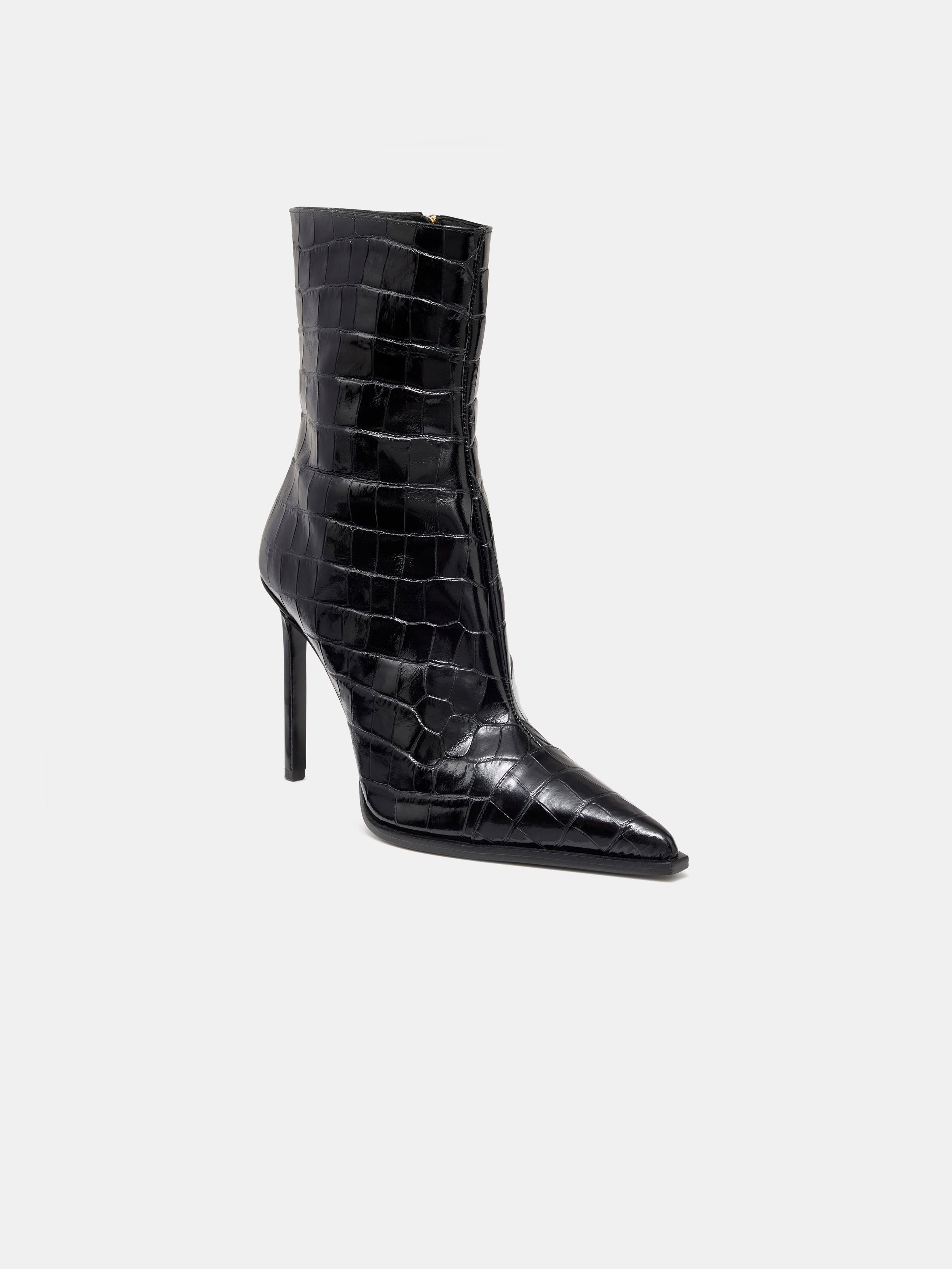 WOMEN - WOMEN'S CROC DEBOSSED MA STILETTO BOOT - BLACK