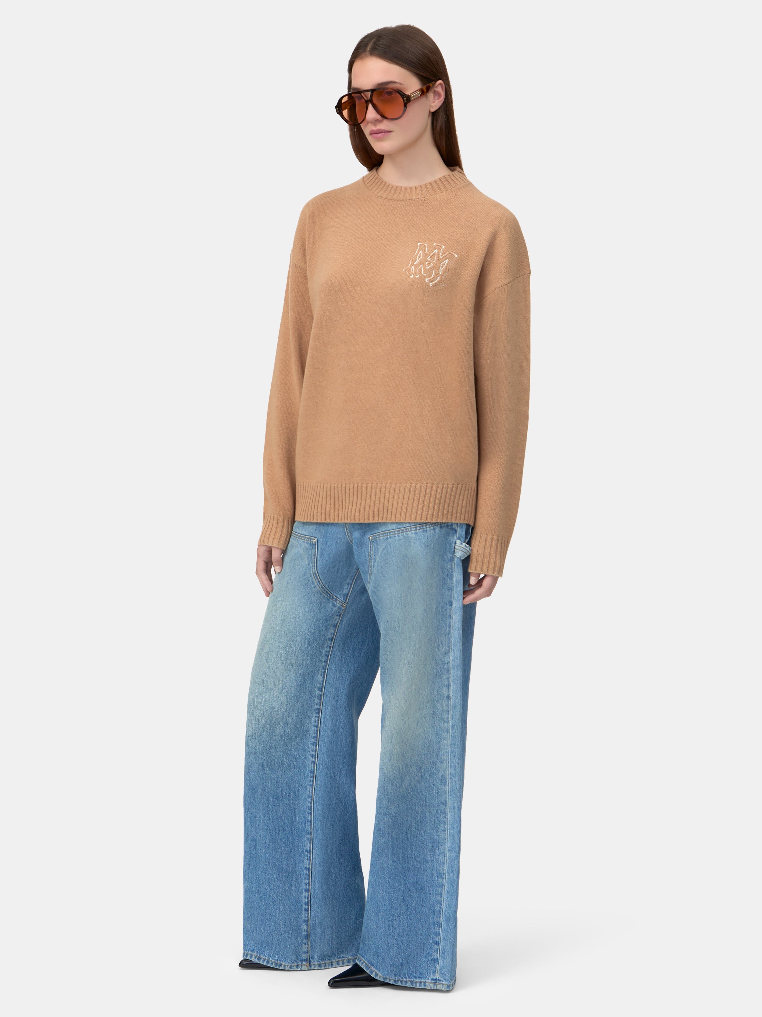 WOMEN - WOMEN'S MA APPLIQUE SWEATER - Dark Ginger