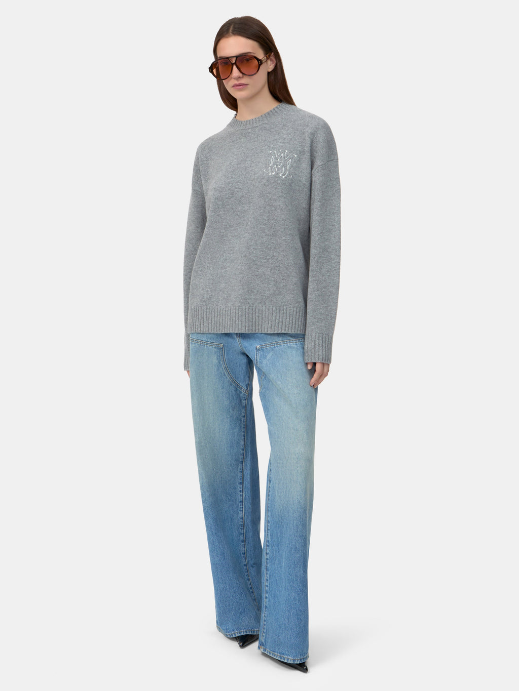WOMEN - WOMEN'S MA APPLIQUE SWEATER - Grey