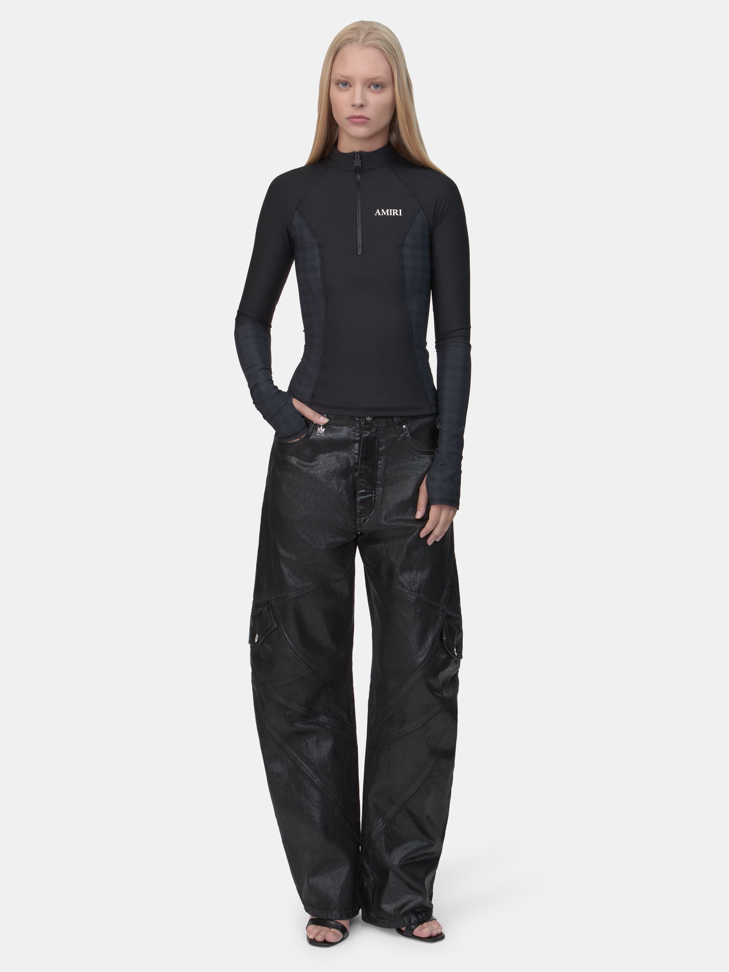 WOMEN - WOMEN'S MA QUAD LONG SLEEVE ZIP TOP - Black