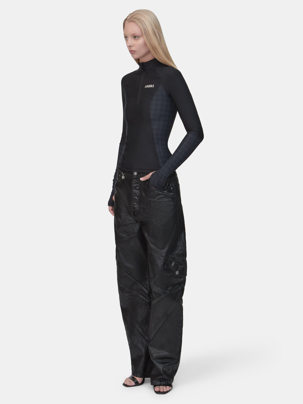 WOMEN - WOMEN'S MA QUAD LONG SLEEVE ZIP TOP - Black