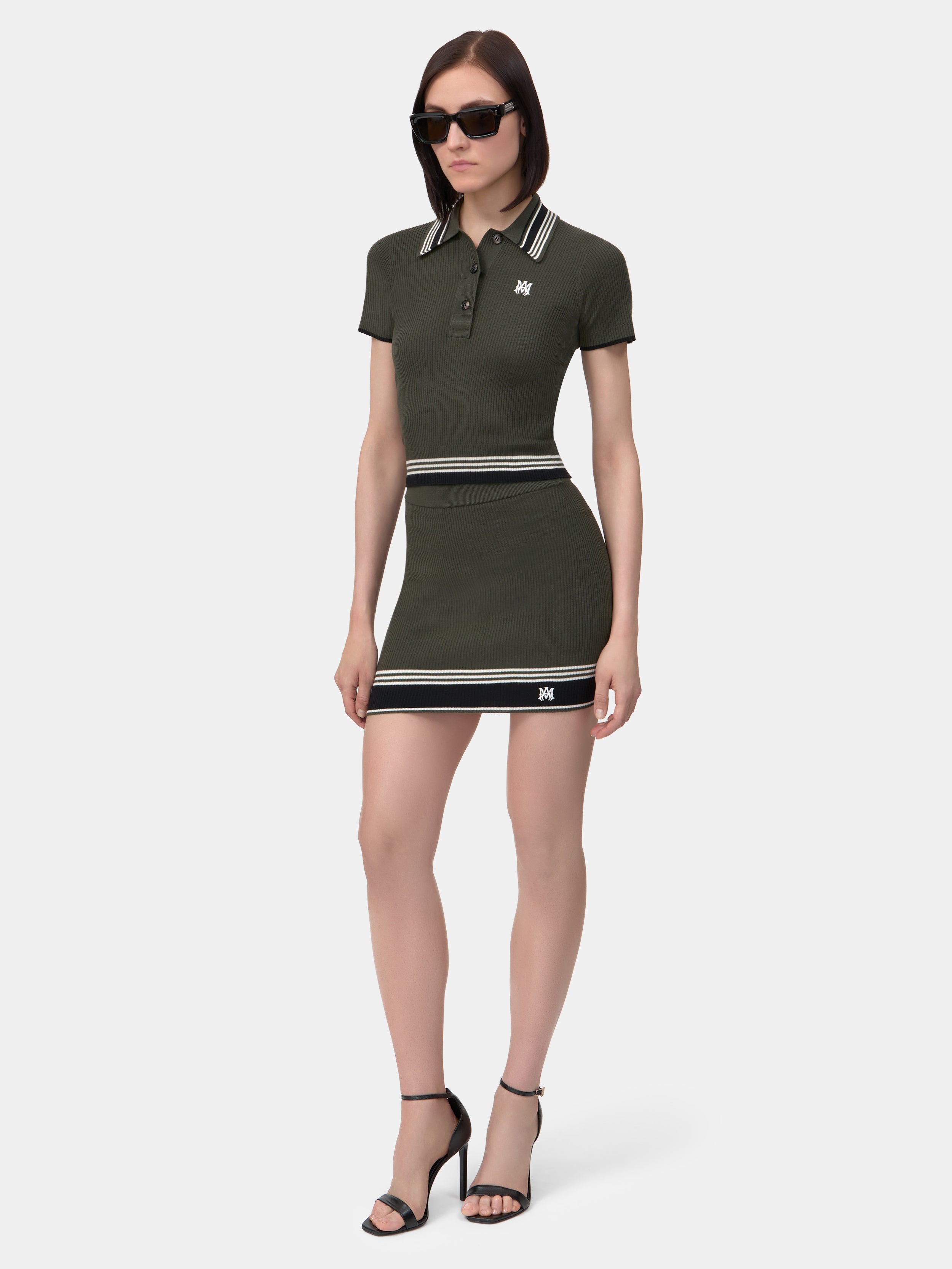 WOMEN - WOMEN'S MA STRIPE POLO - Dark Sage