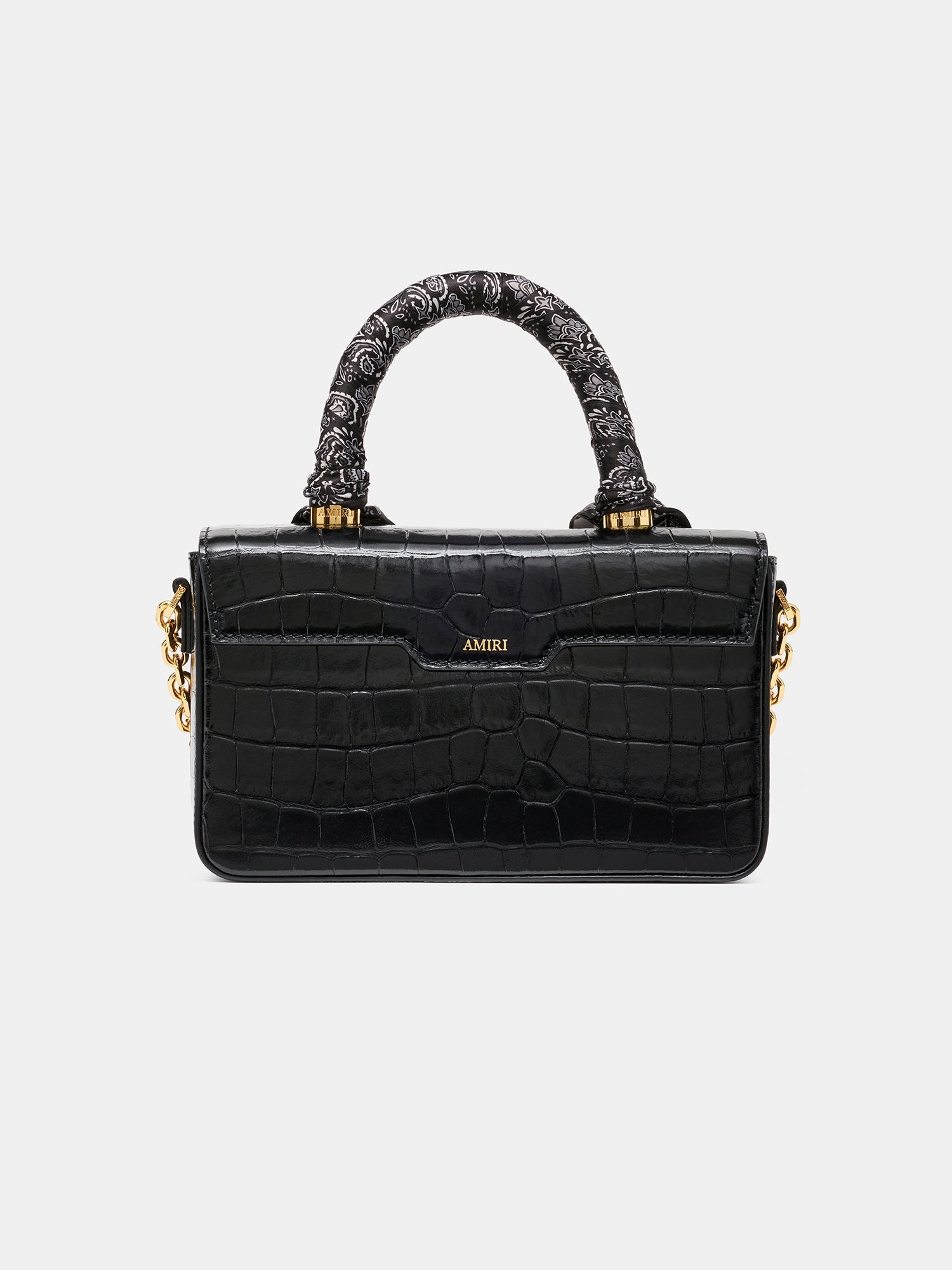 WOMEN - WOMEN'S CROC EMBOSSED LONG MA BAG - BLACK