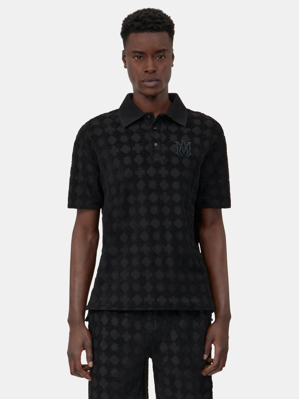MA QUAD TOWELING POLO - Black