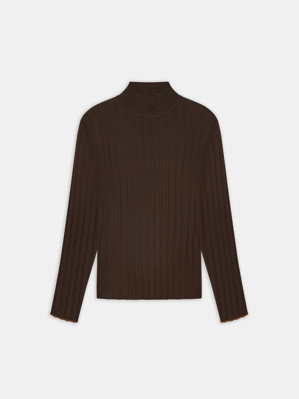 SCRIPT MOCK NECK SWEATER - DARK BROWN