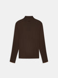 SCRIPT MOCK NECK SWEATER - DARK BROWN