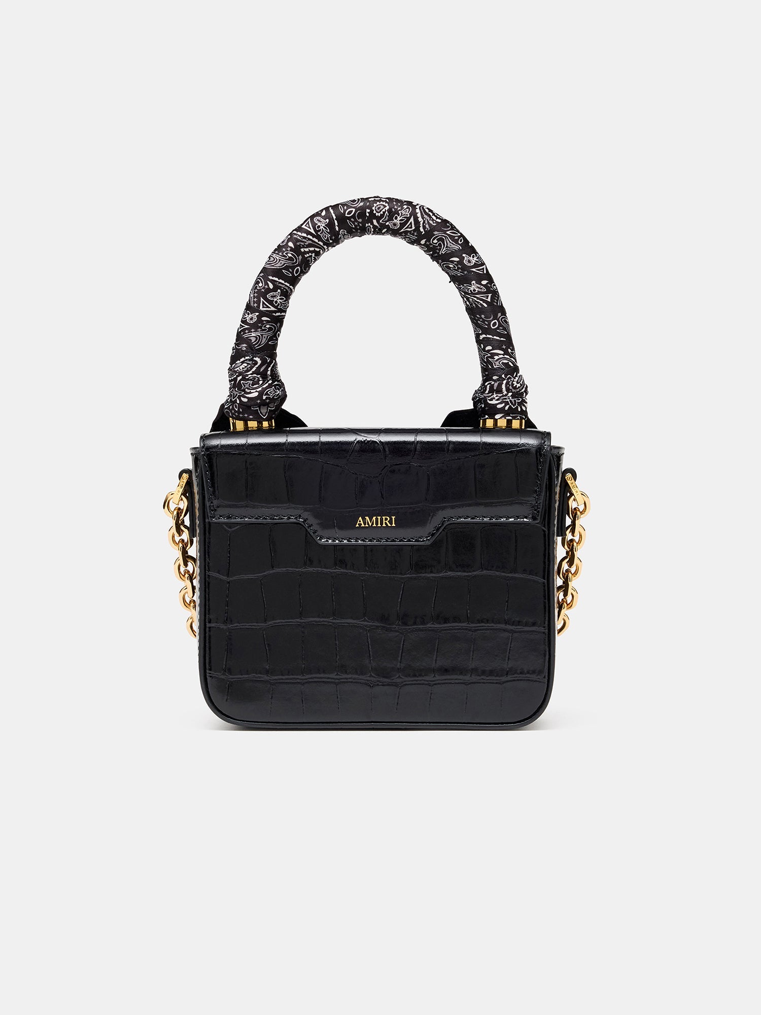 WOMEN - WOMEN'S CROC EMBOSSED MICRO MA BAG - BLACK