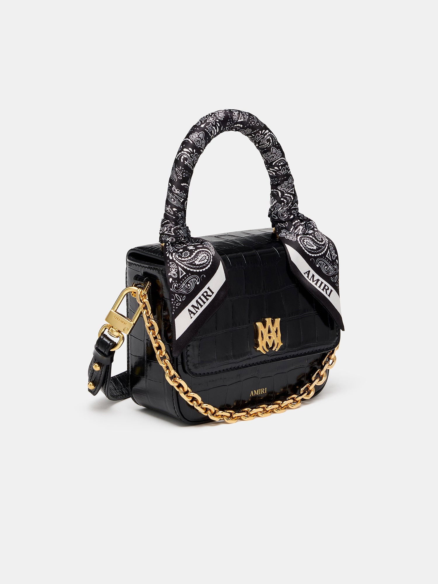 WOMEN - WOMEN'S CROC EMBOSSED MICRO MA BAG - BLACK