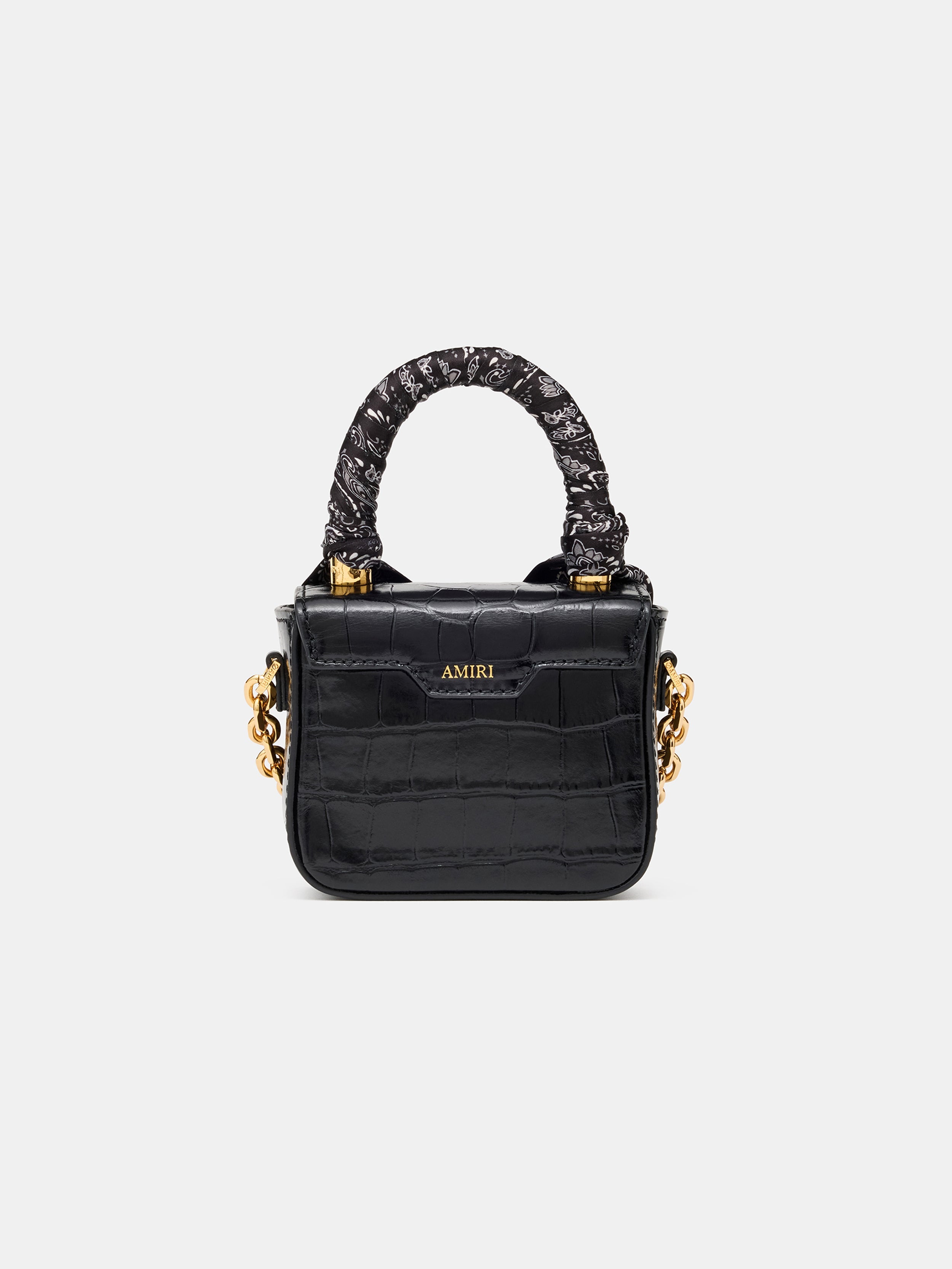 WOMEN - WOMEN'S CROC EMOSSED NANO MA BAG - BLACK