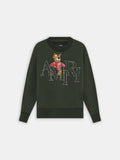KIDS - KIDS' AMIRI STAGGERED TIGER CREW - Dark Sage